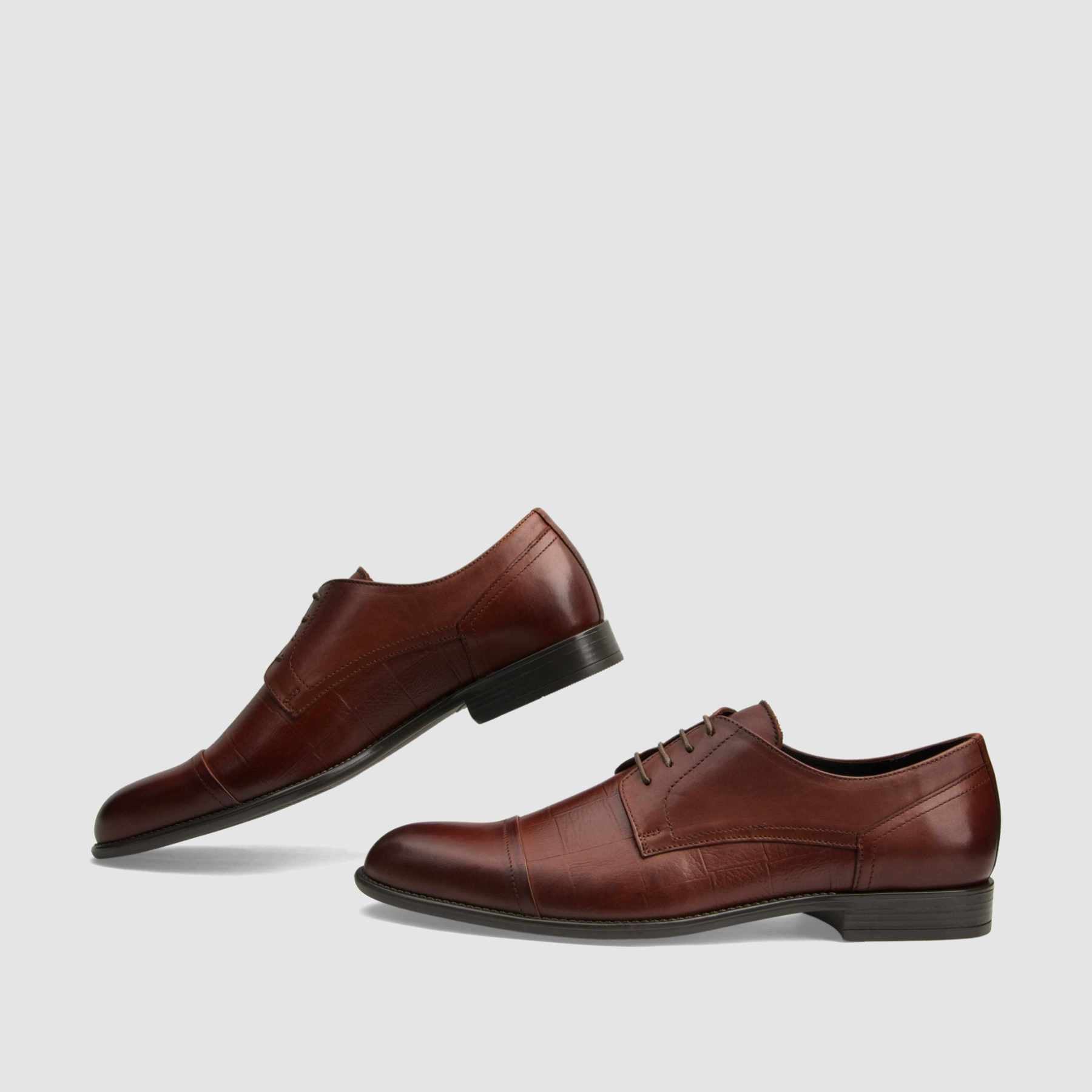 TAPI C-6963 formal shoe, brown, grain embossed leather