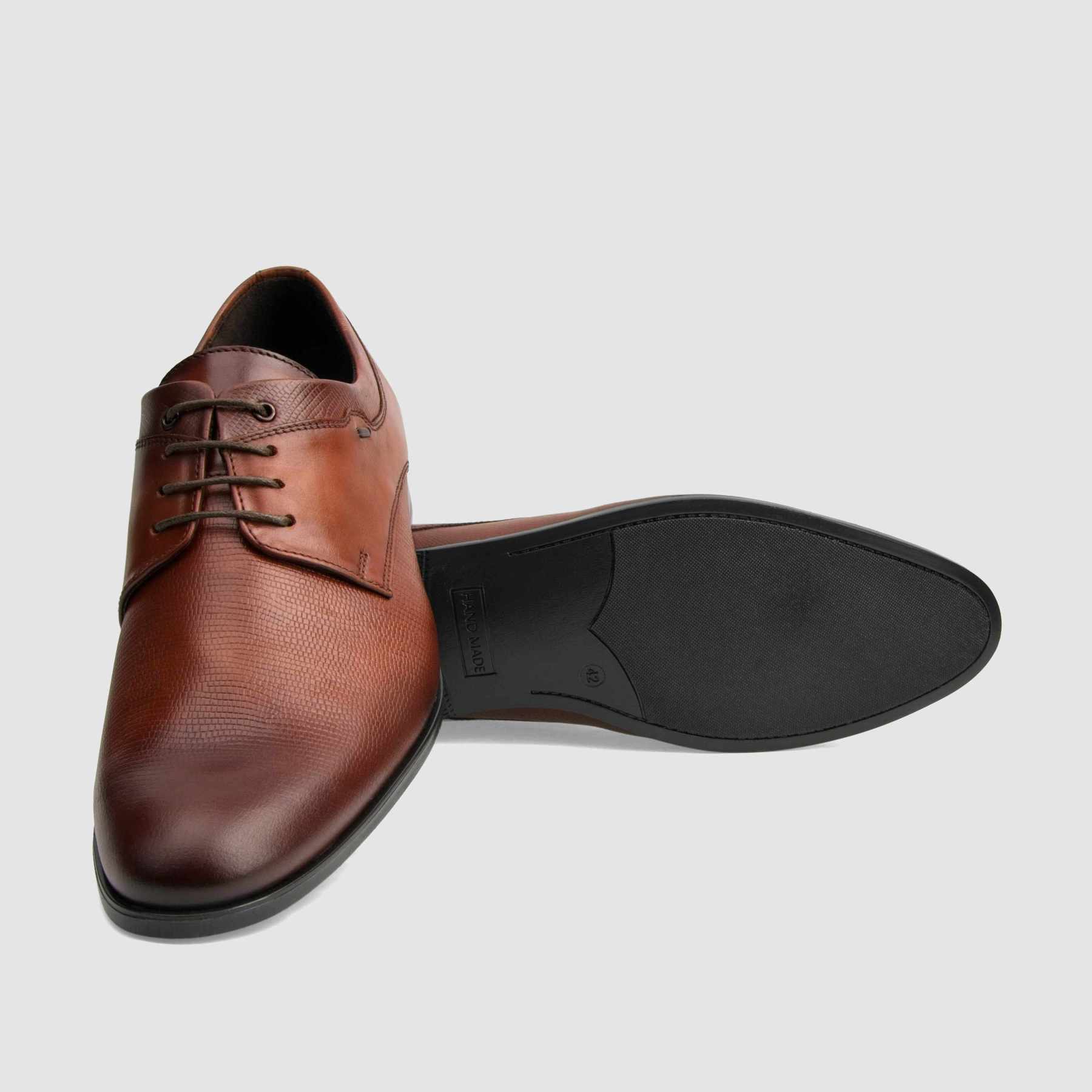 TAPI C-7036 formal shoe, brown, grain embossed leather