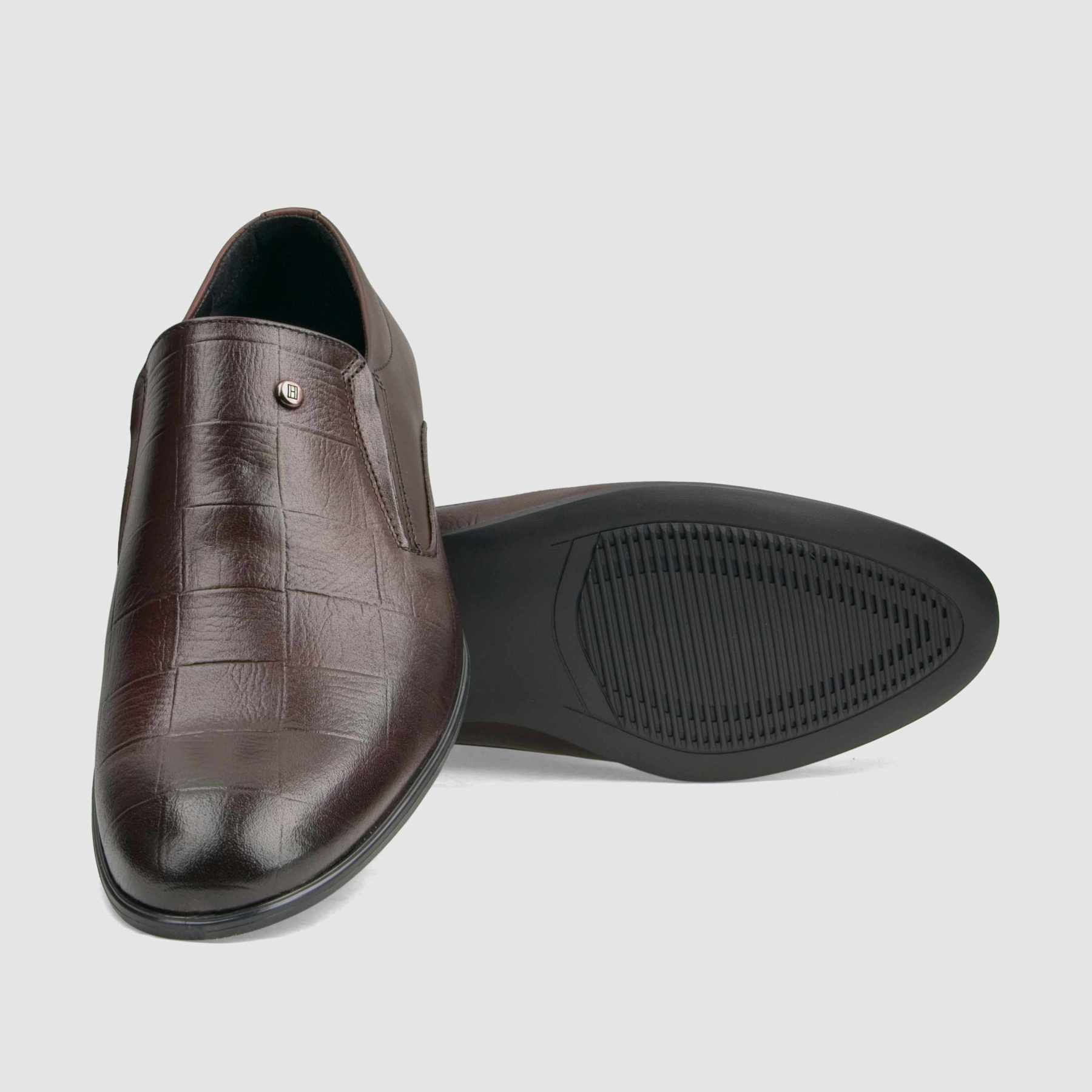 TAPI G-6048 formal shoe, burgundy leather with embossing