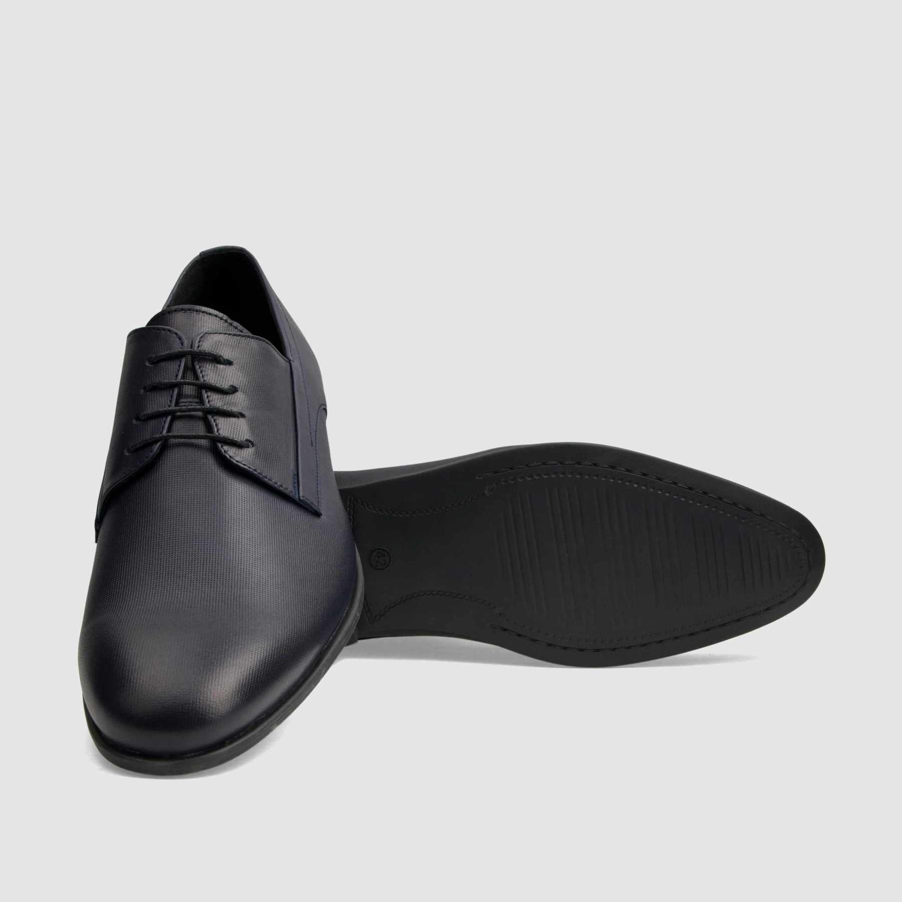TAPI G-7199 formal shoe, navy blue, embossed grain leather