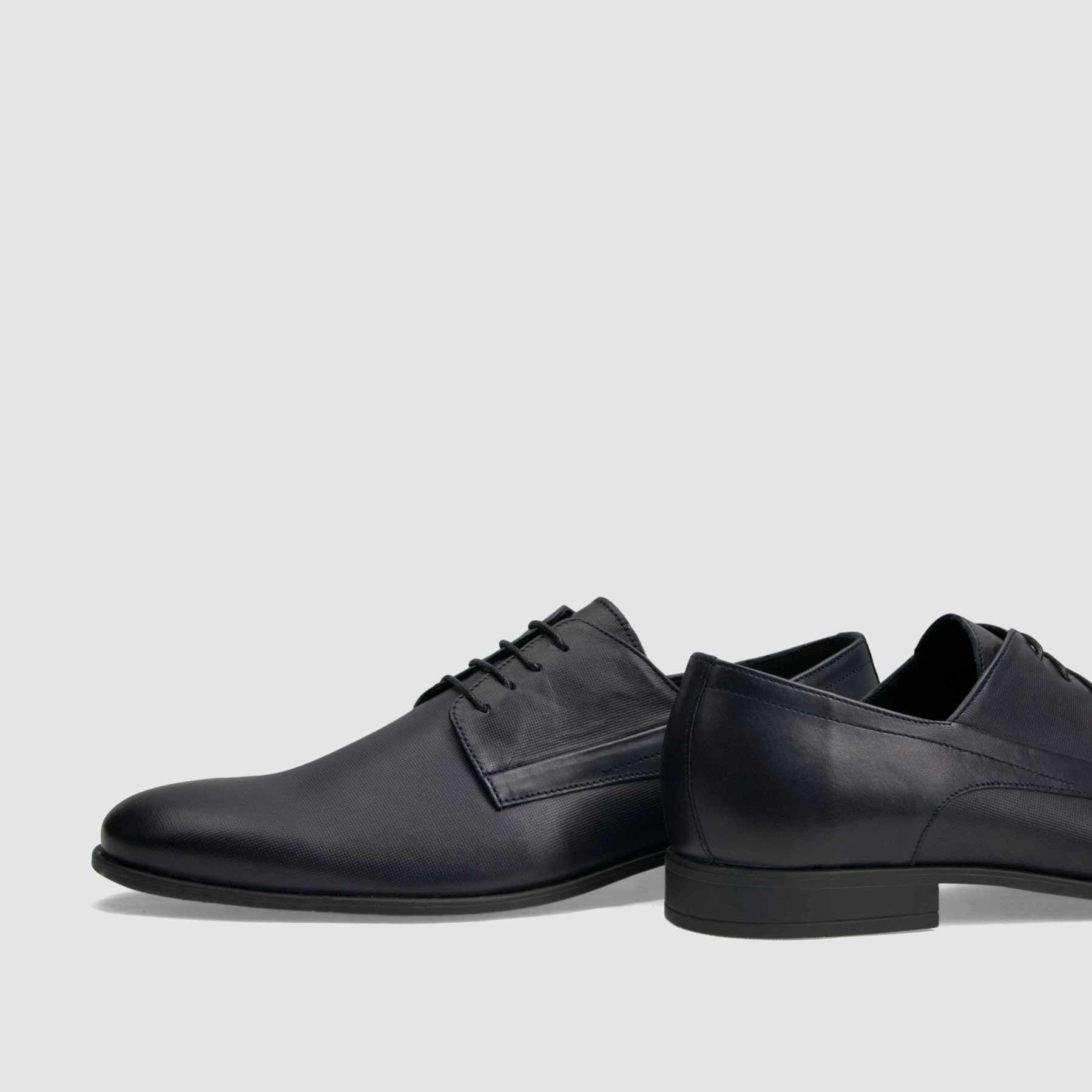 TAPI G-7199 formal shoe, navy blue, embossed grain leather