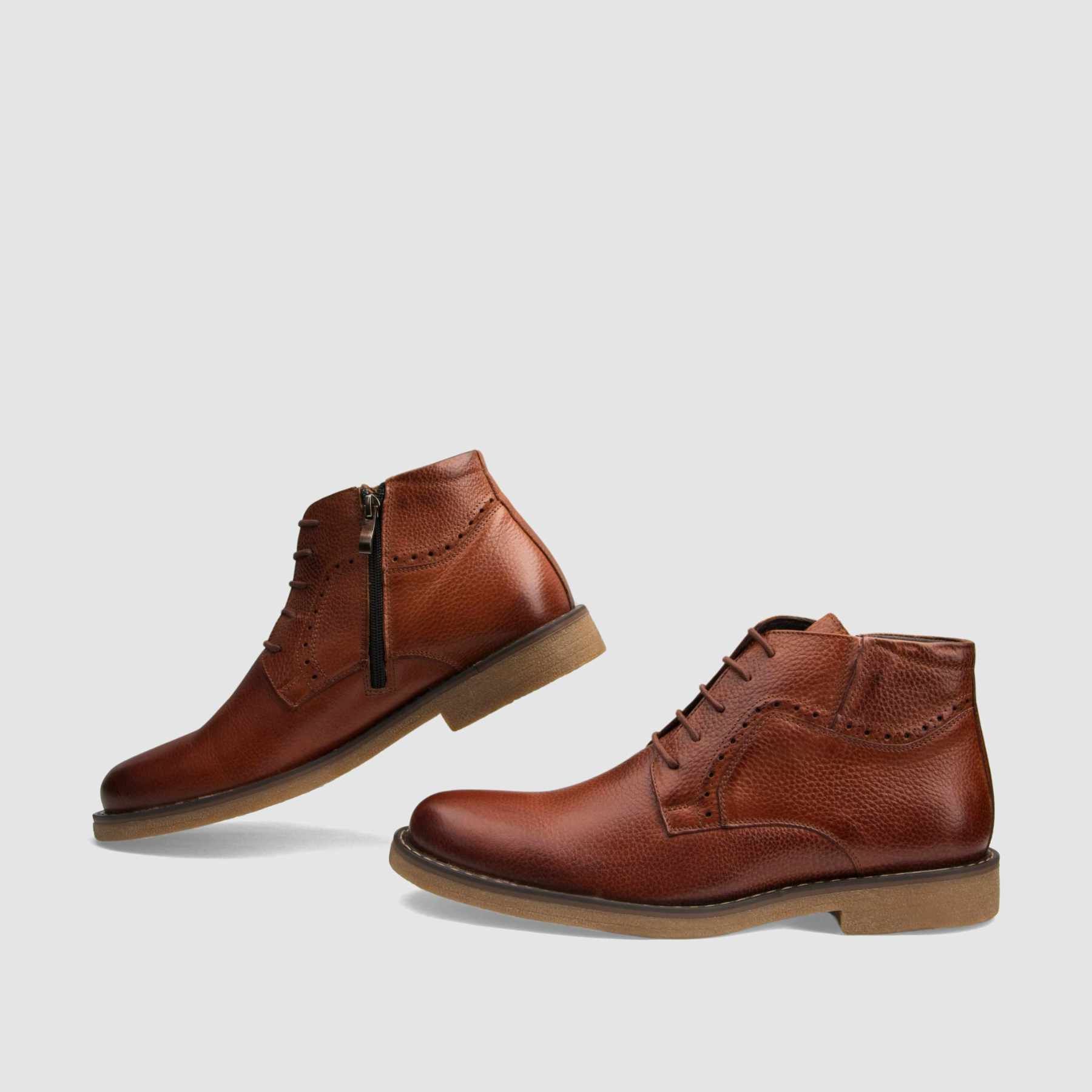Elegant ankle boot TAPI I-2297 brown grain embossed leather