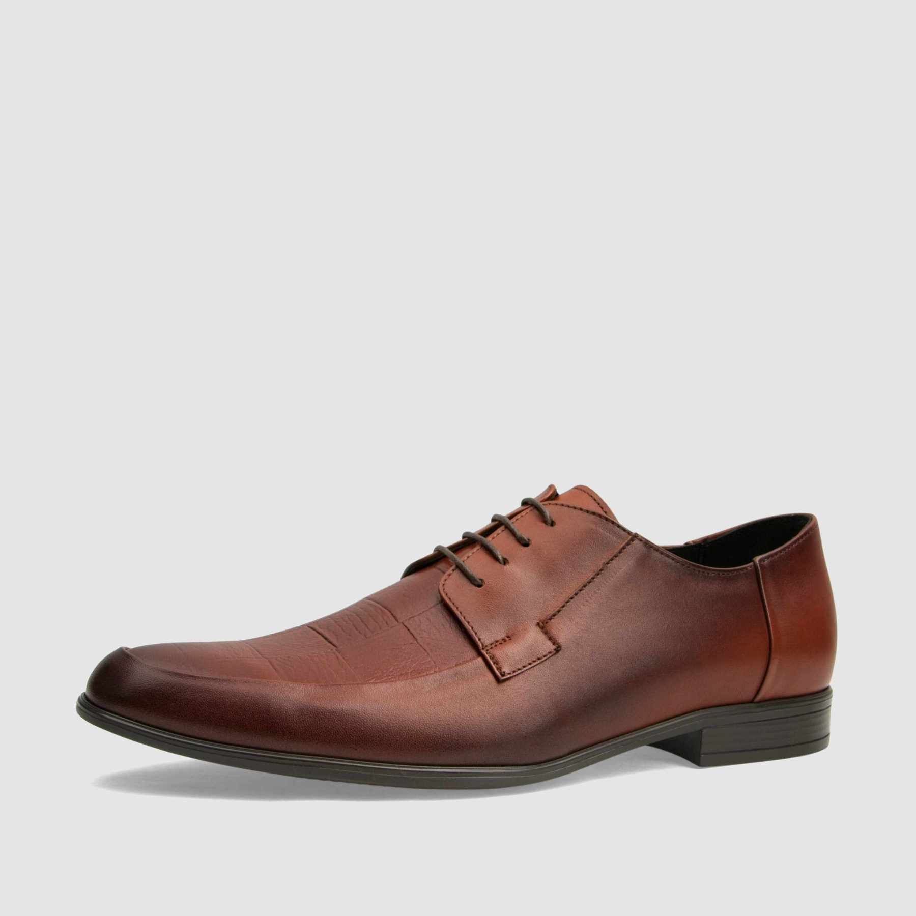 TAPI formal shoes K-7138 brown grain embossed leather