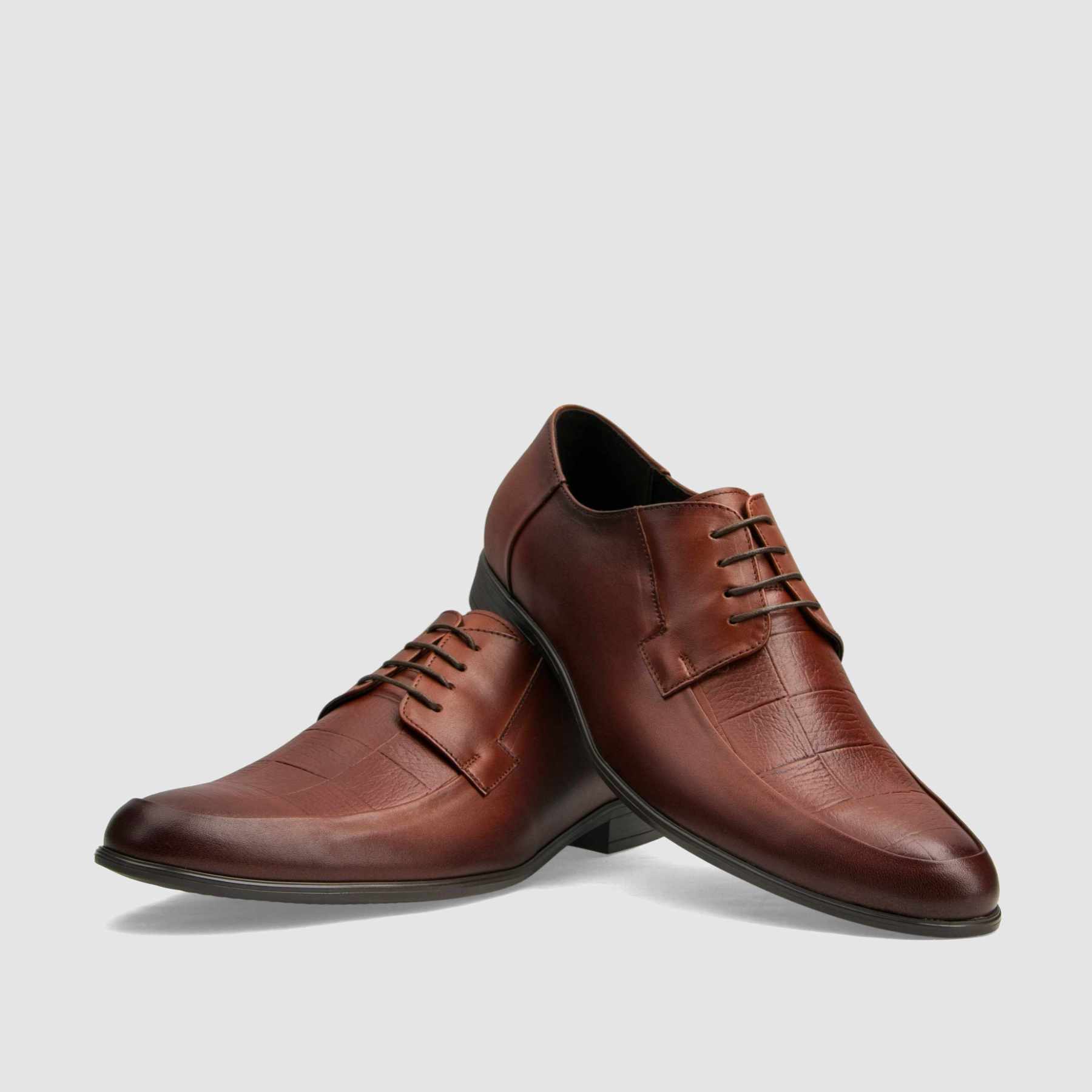 TAPI formal shoes K-7138 brown grain embossed leather