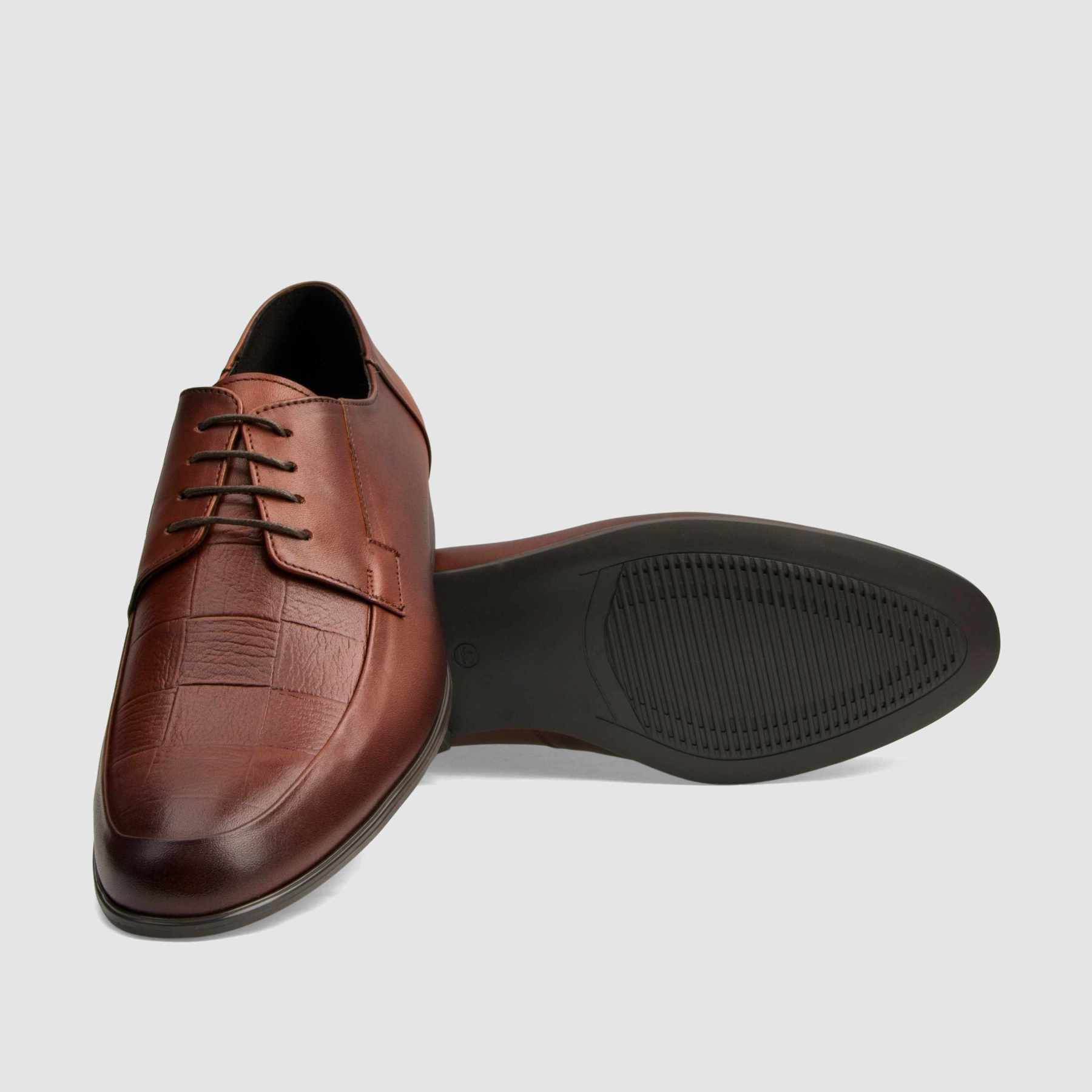 TAPI formal shoes K-7138 brown grain embossed leather