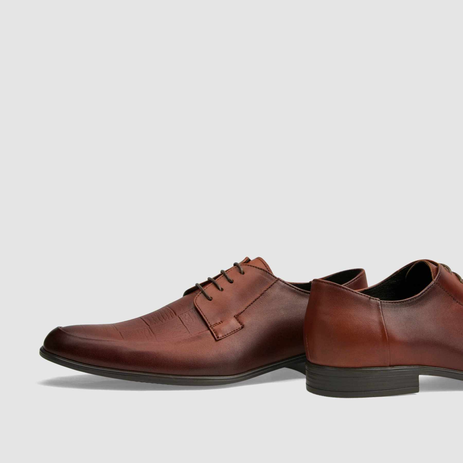 TAPI formal shoes K-7138 brown grain embossed leather