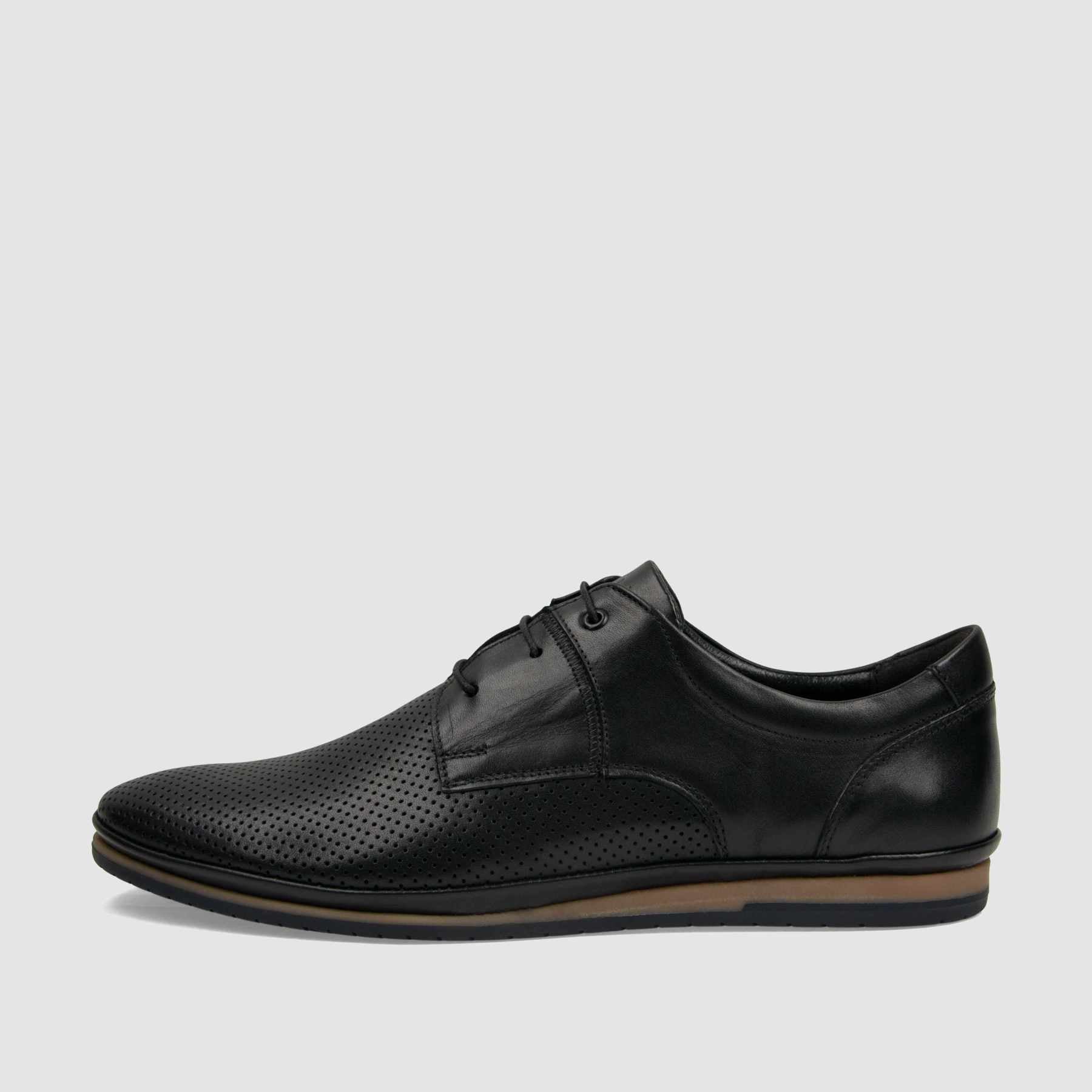 Półbut casual TAPI E-7518 czarna licowa skóra