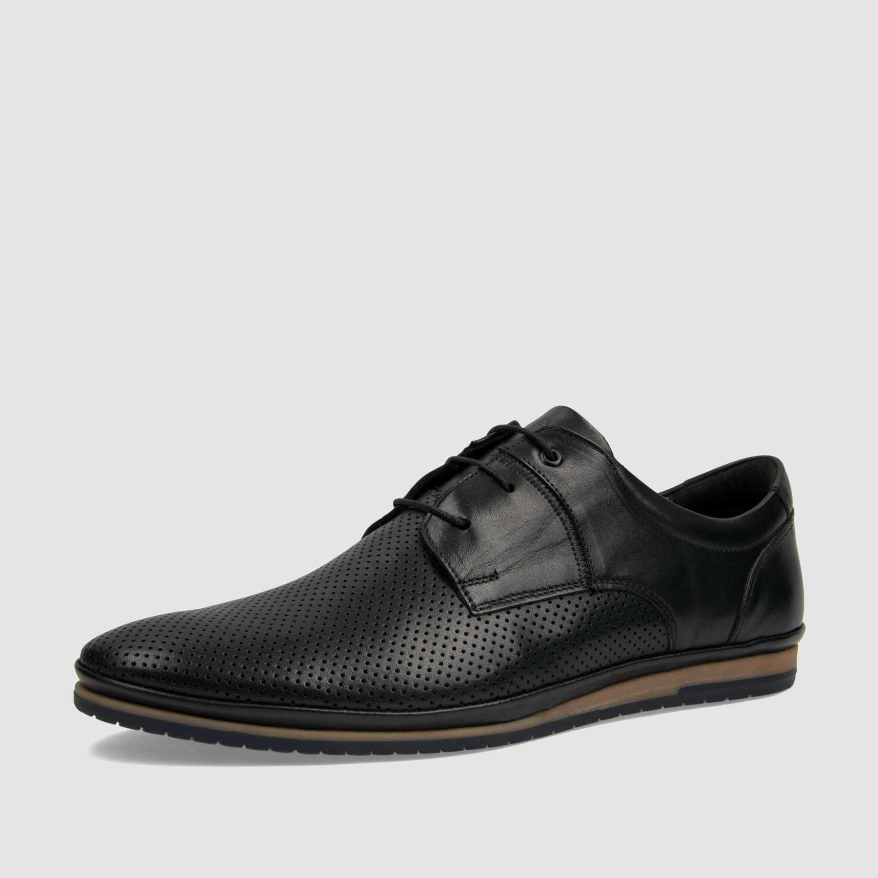 Półbut casual TAPI E-7518 czarna licowa skóra