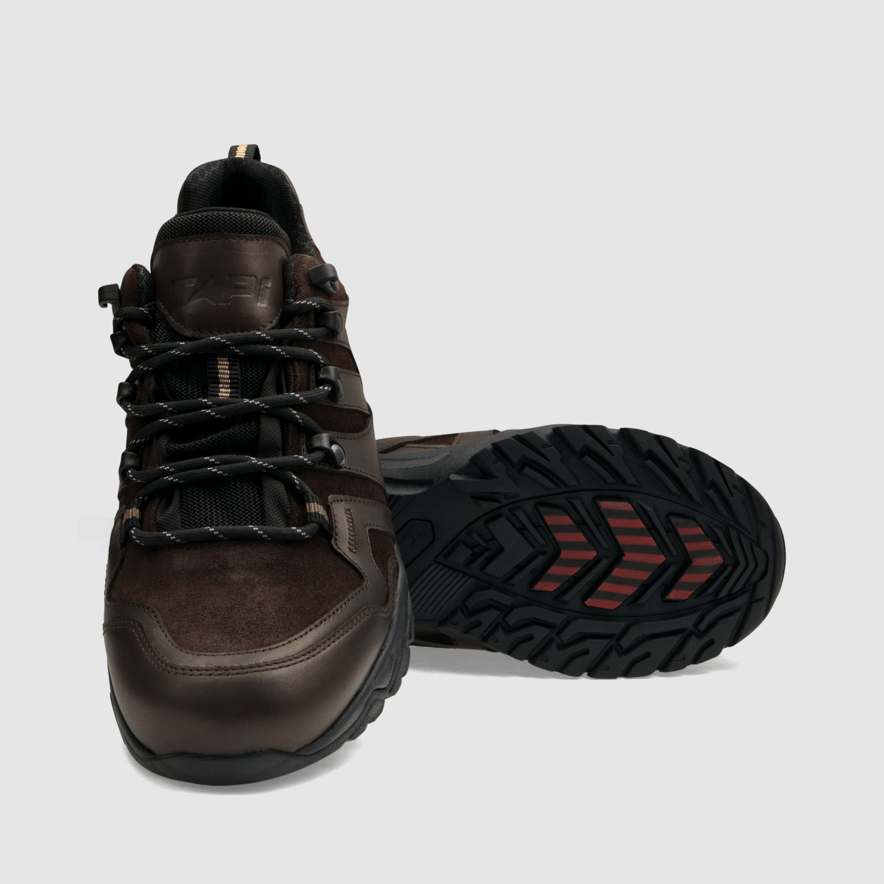 Półbut trekkingowy TAPI C - 9206 - brązowa licowa skóra - TAPI nero - Półbuty trekkingowe męskie - Brązowy - 4