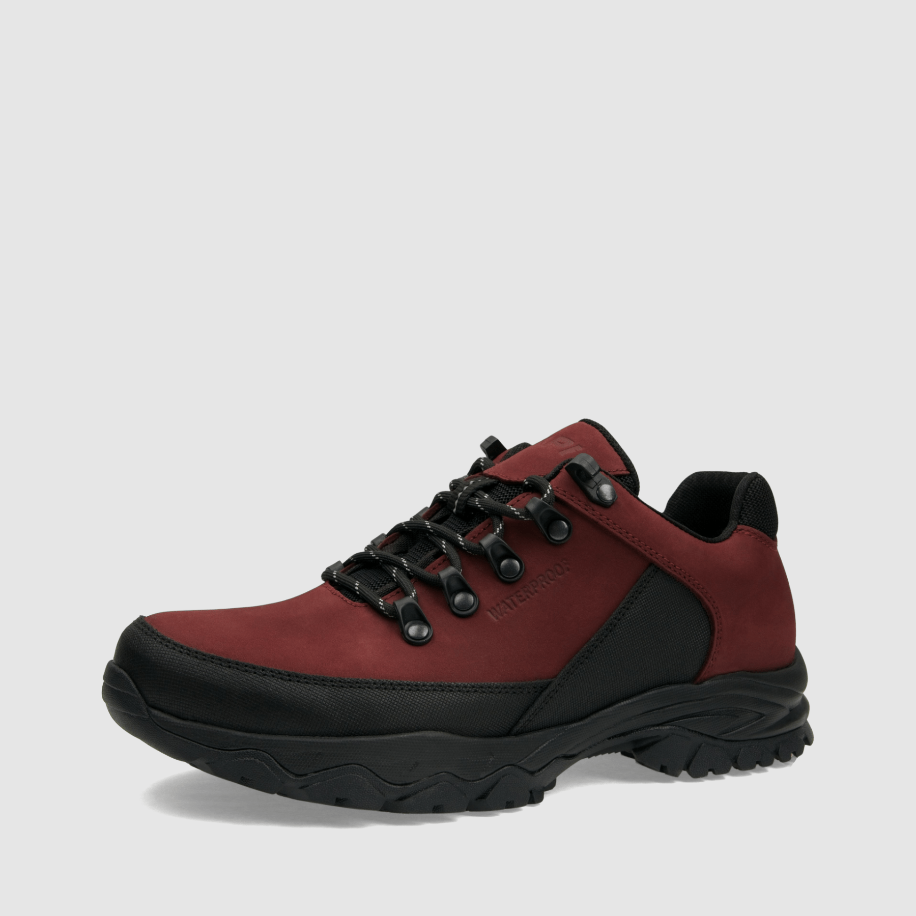 Półbut trekkingowy TAPI E - 9182 - bordowa nubukowa skóra - TAPI nero - Półbuty trekkingowe męskie - Bordowy - 1