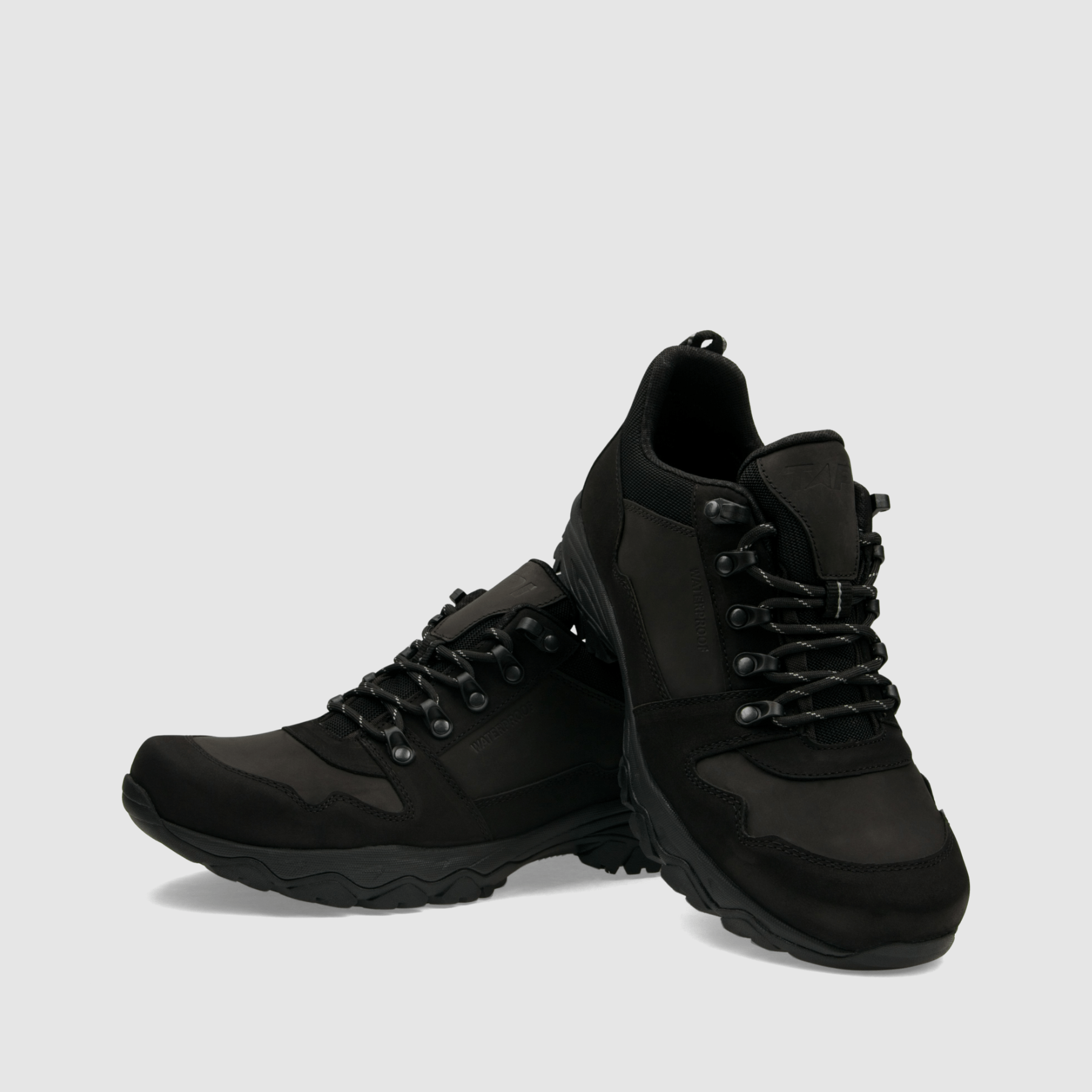 Półbut trekkingowy TAPI F - 9171 - czarna nubukowa skóra - TAPI nero - Półbuty trekkingowe męskie - Czarny - 3