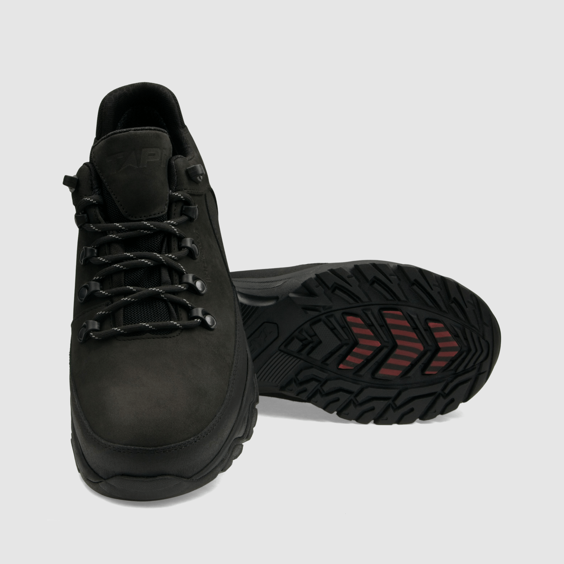Półbut trekkingowy TAPI F - 9182 - czarna nubukowa skóra - TAPI nero - Półbuty trekkingowe męskie - Czarny - 4