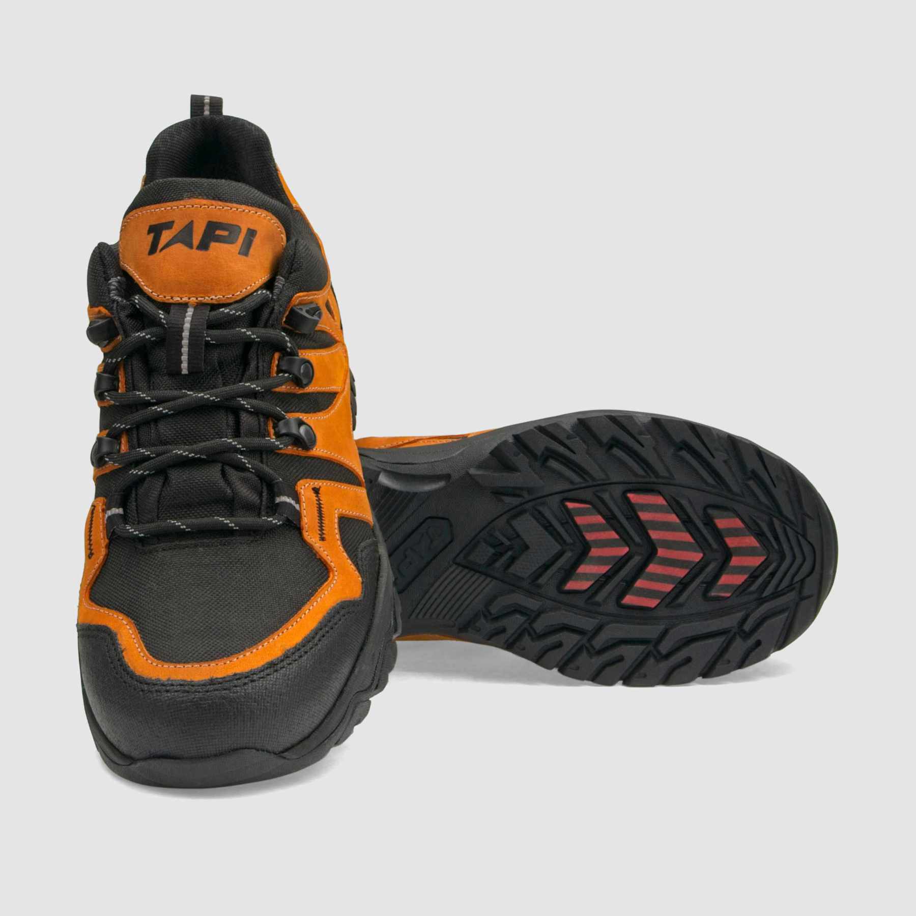 Półbut trekkingowy TAPI F - 9219 - pomarańczowa nubukowa skóra - TAPI nero - Półbuty trekkingowe męskie - Pomarańcza - 4