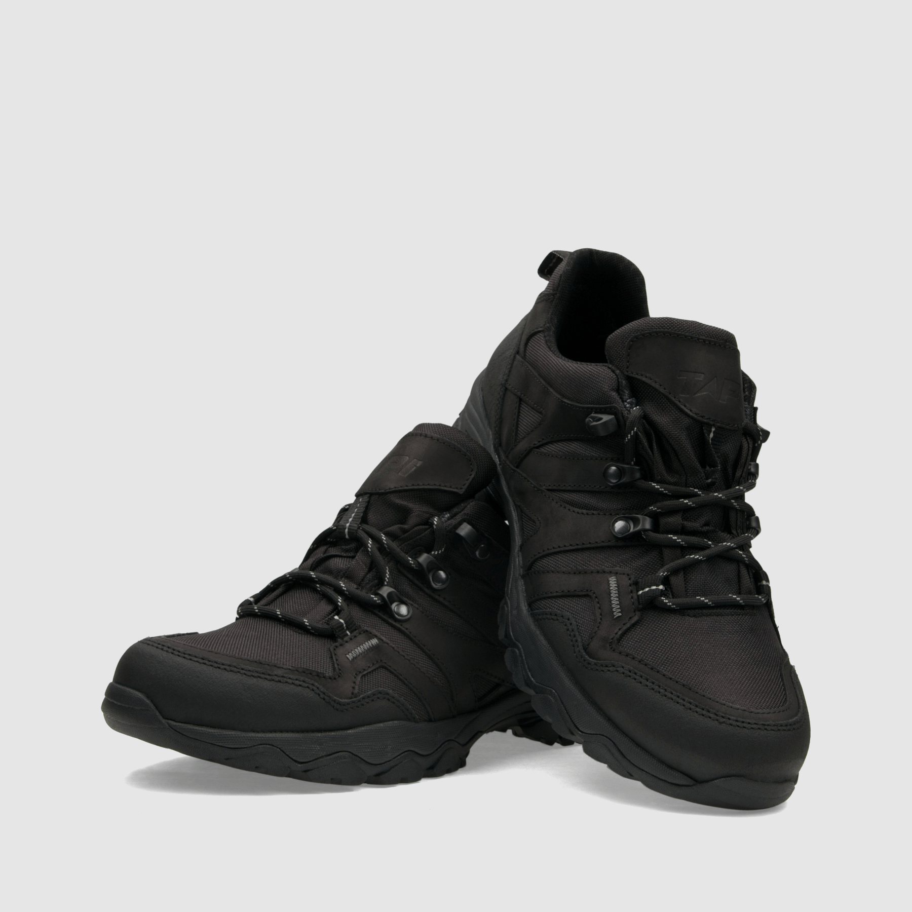 Półbut trekkingowy TAPI J - 9219 - czarna olejowana skóra - TAPI nero - Półbuty trekkingowe męskie - Czarny - 3