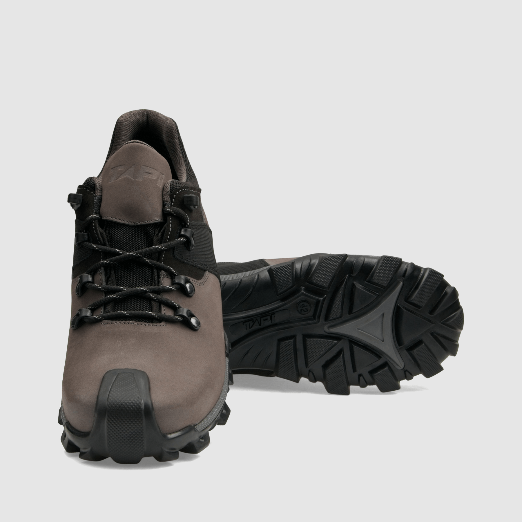 Półbut trekkingowy TAPI K - 2107 - szara nubukowa skóra - TAPI nero - Półbuty trekkingowe męskie - Szary - 4