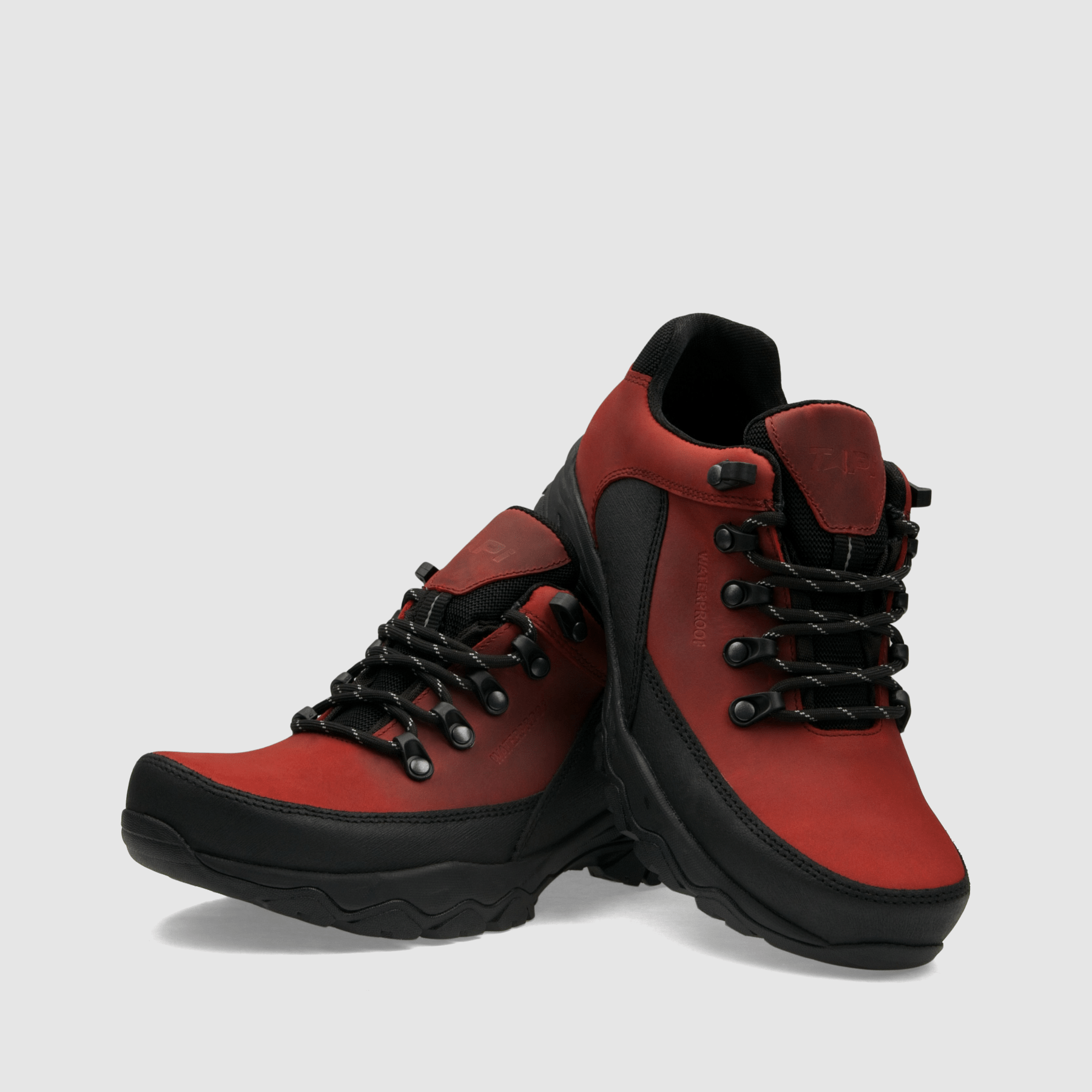 Półbut trekkingowy TAPI M - 9182 - czerwona olejowana skóra - TAPI nero - Półbuty trekkingowe męskie - Czerwony - 3