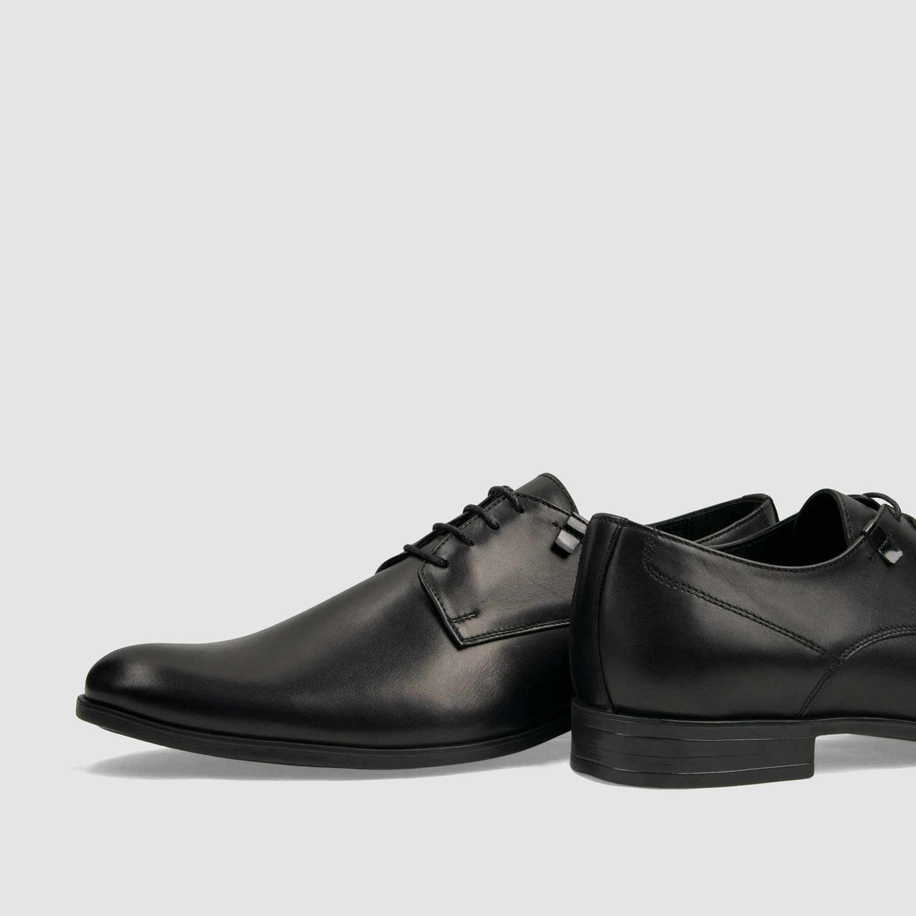 Półbut wizytowy TAPI A - 7624 czarna licowa skóra - TAPI nero - Półbuty eleganckie sznurowane - Czarny - 5