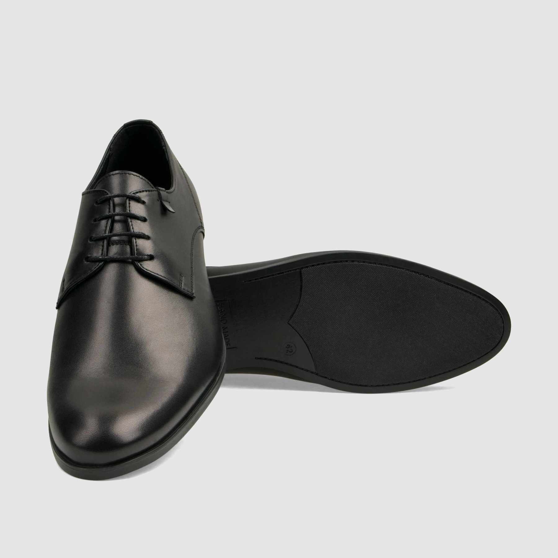 Półbut wizytowy TAPI A - 7624 czarna licowa skóra - TAPI nero - Półbuty eleganckie sznurowane - Czarny - 4