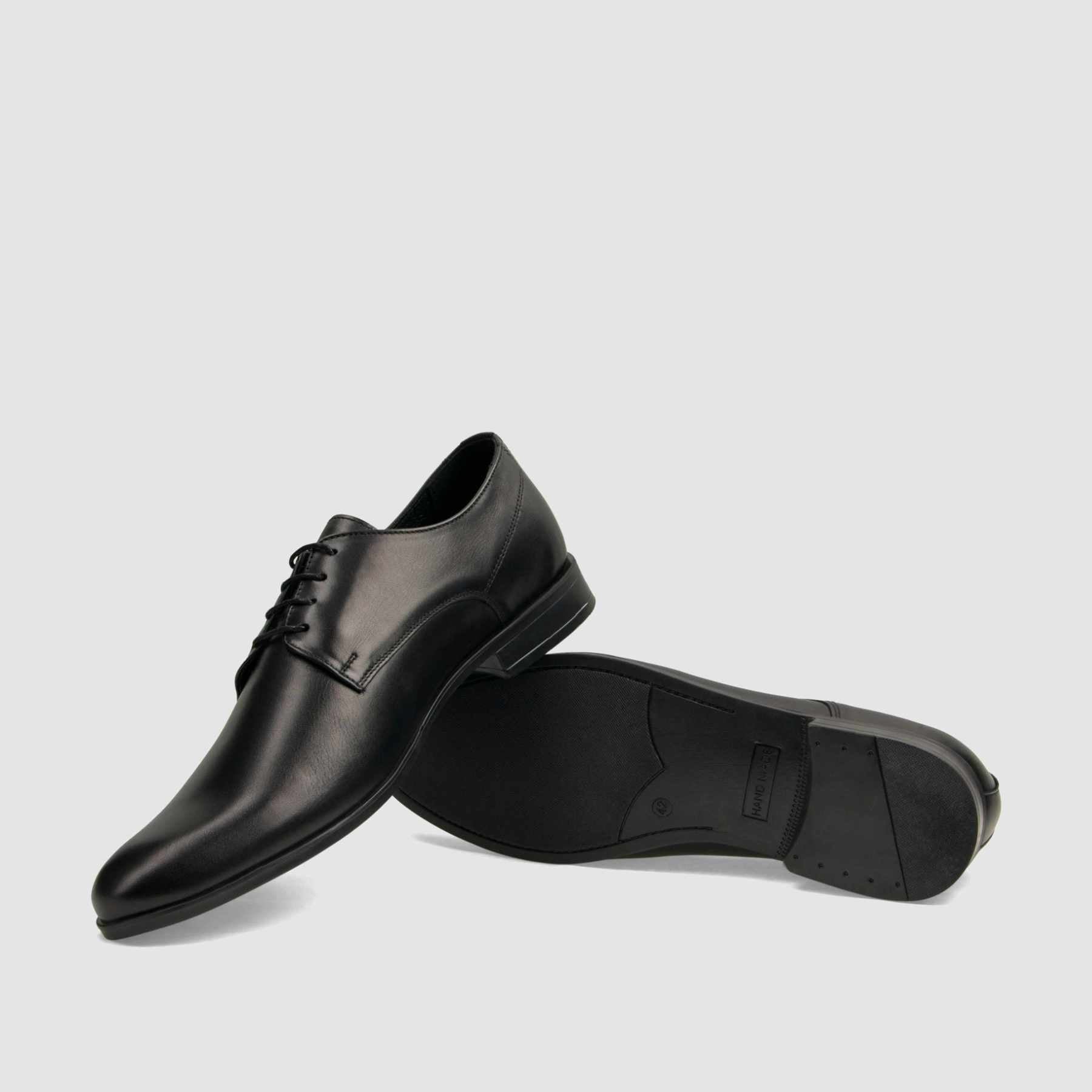 Półbut wizytowy TAPI A - 7624 czarna licowa skóra - TAPI nero - Półbuty eleganckie sznurowane - Czarny - 7