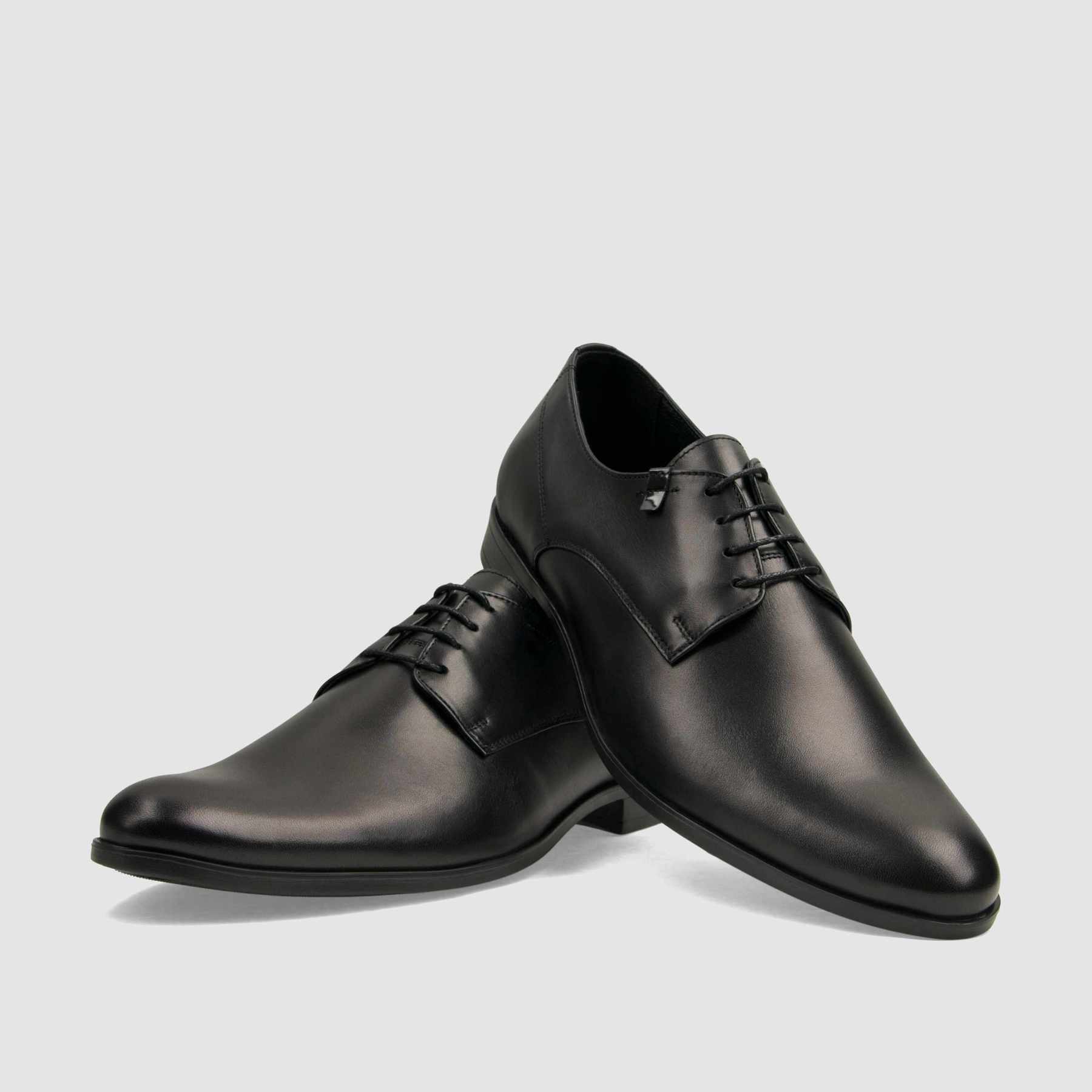 Półbut wizytowy TAPI A - 7624 czarna licowa skóra - TAPI nero - Półbuty eleganckie sznurowane - Czarny - 3