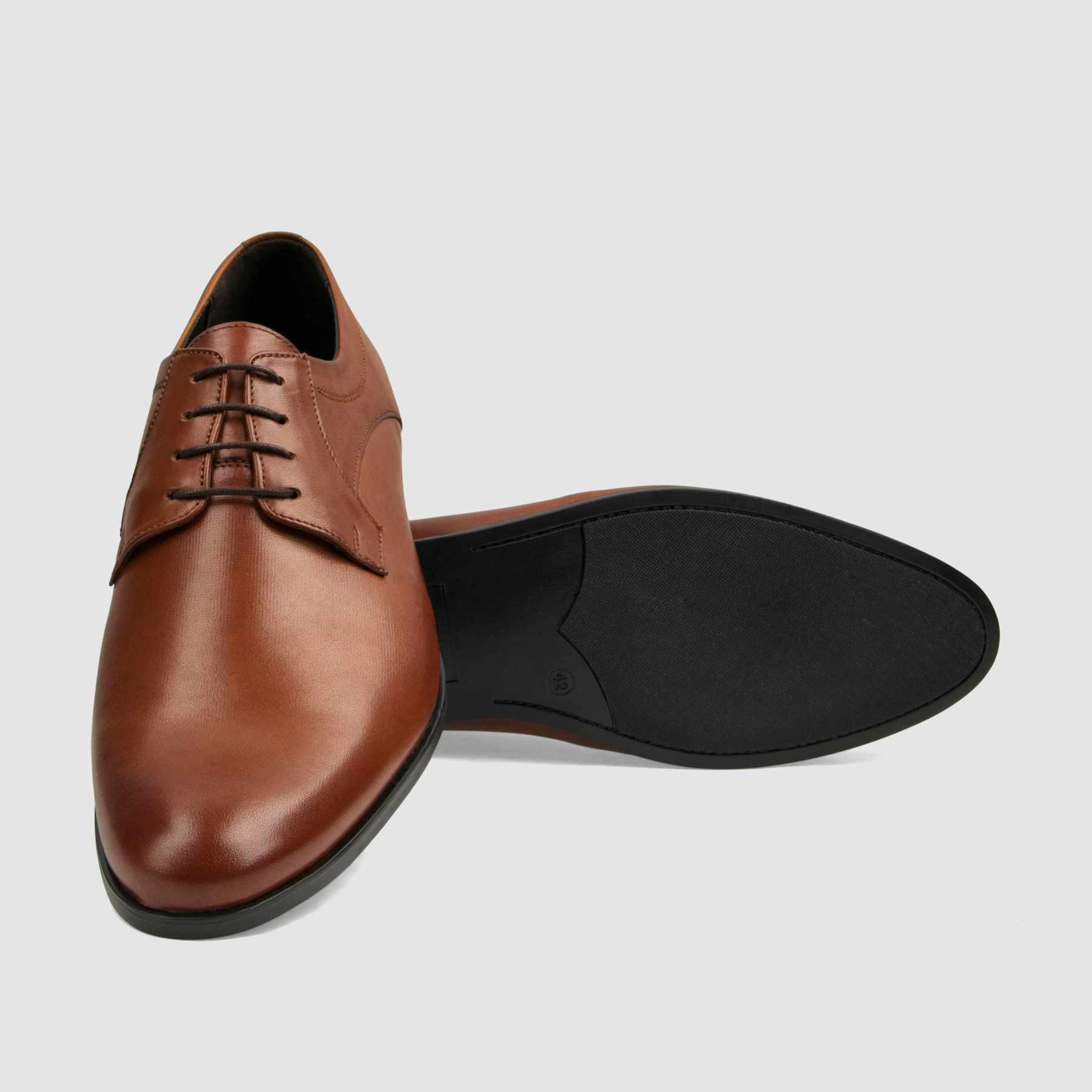Półbut wizytowy TAPI A - 7625 brązowa licowa skóra - TAPI nero - Półbuty eleganckie sznurowane - Brązowy - 4