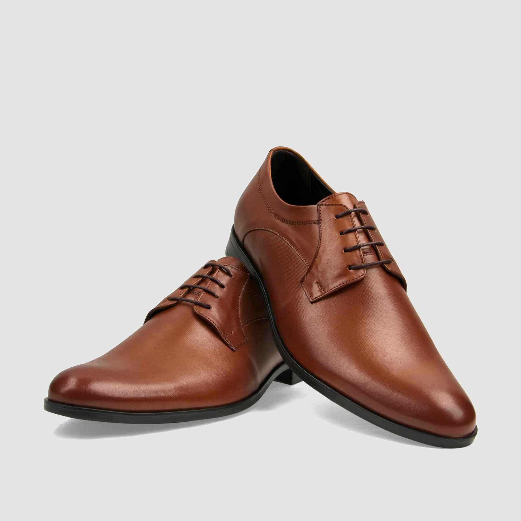 Półbut wizytowy TAPI A - 7625 brązowa licowa skóra - TAPI nero - Półbuty eleganckie sznurowane - Brązowy - 3