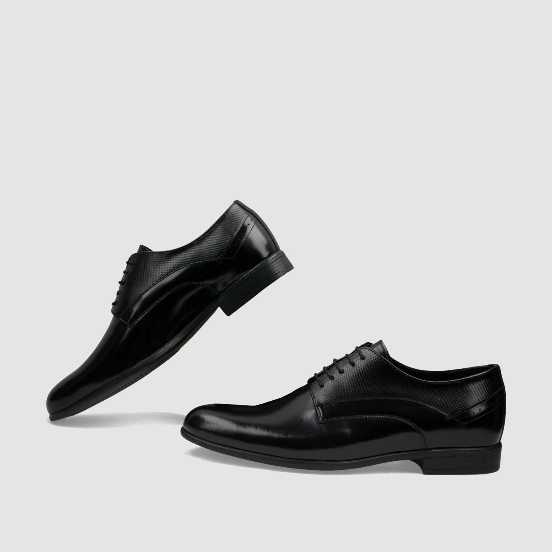 Półbut wizytowy TAPI A - 7642 czarna licowa skóra - TAPI nero - Półbuty eleganckie sznurowane - Czarny - 6