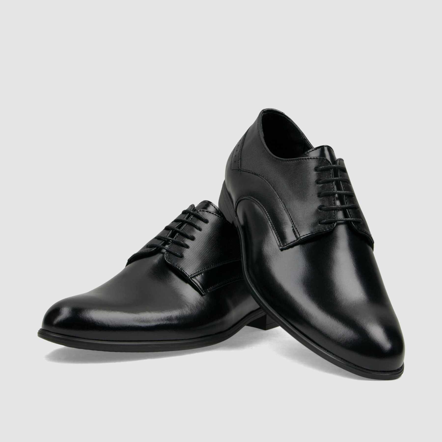 Półbut wizytowy TAPI A - 7642 czarna licowa skóra - TAPI nero - Półbuty eleganckie sznurowane - Czarny - 3