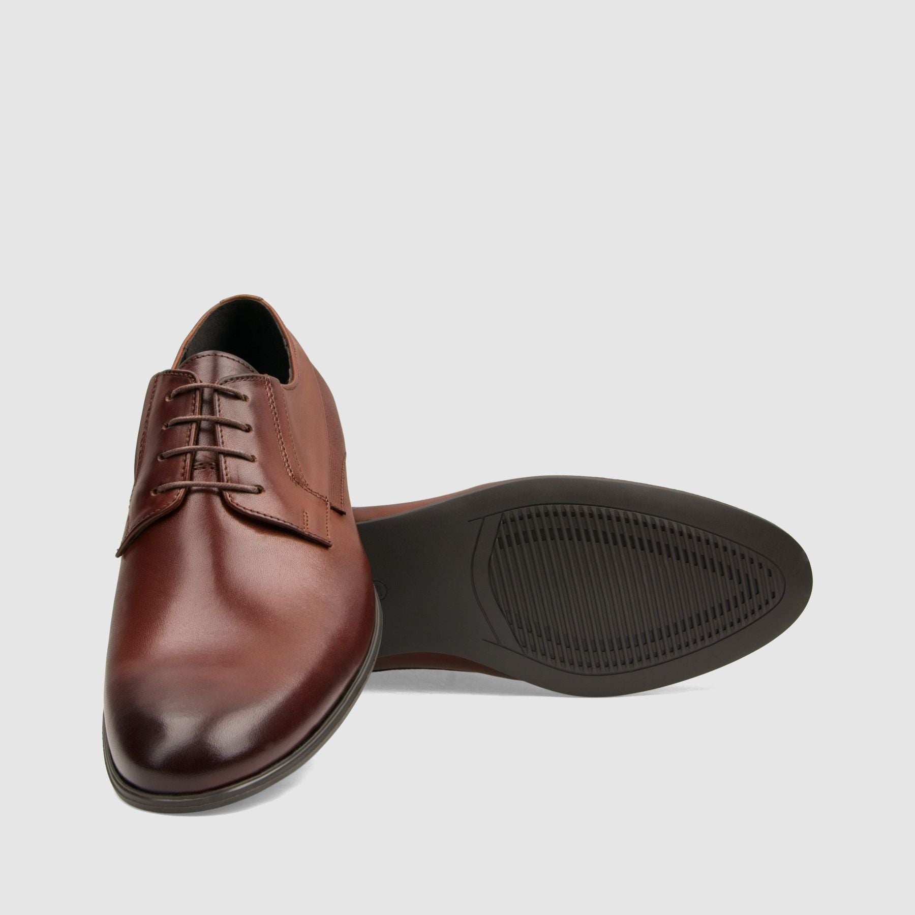 Półbut wizytowy TAPI A - 7682 brązowa licowa skóra - TAPI nero - Półbuty eleganckie sznurowane - Brązowy - 4