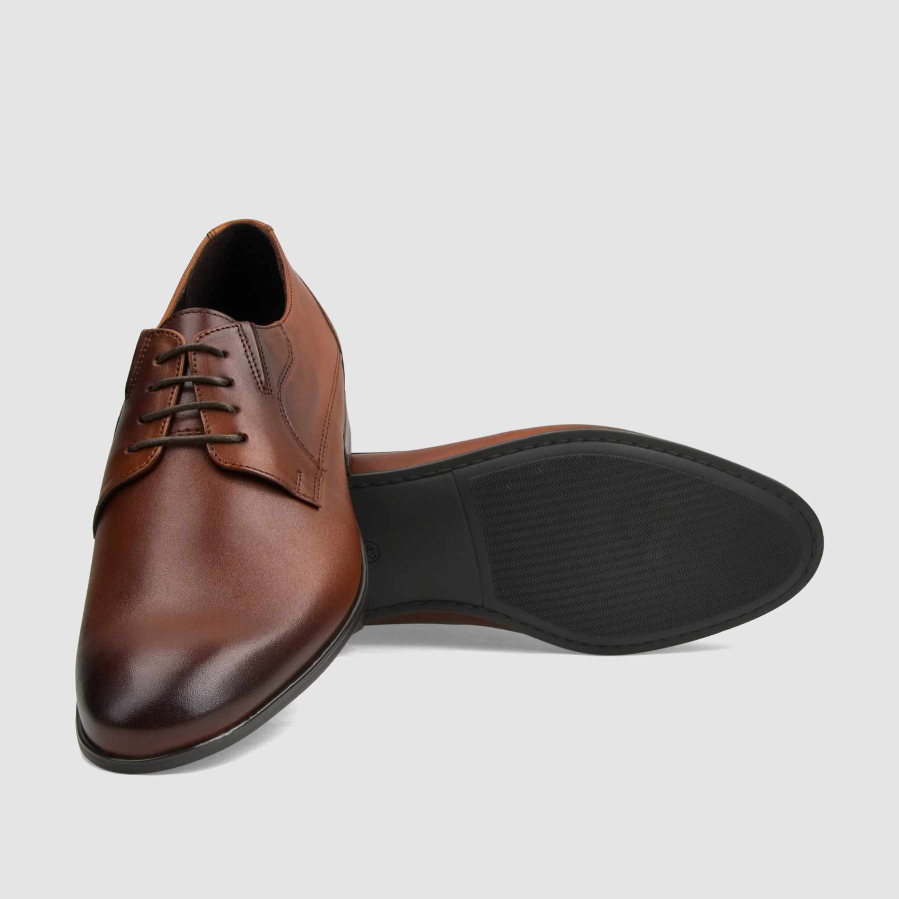 Półbut wizytowy TAPI B - 7499 brązowa licowa skóra - TAPI nero - Półbuty eleganckie sznurowane - Brązowy - 4