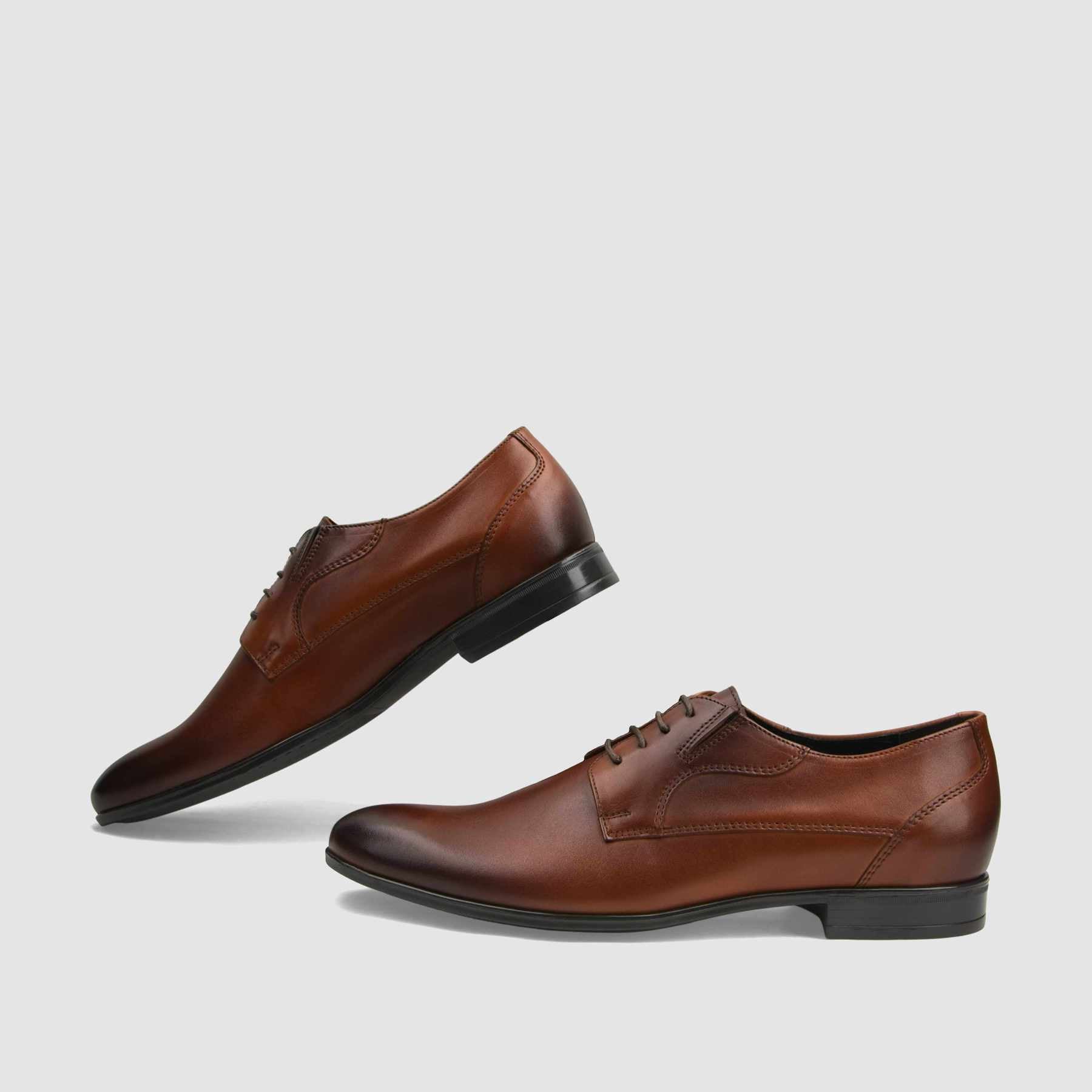 Półbut wizytowy TAPI B - 7499 brązowa licowa skóra - TAPI nero - Półbuty eleganckie sznurowane - Brązowy - 6