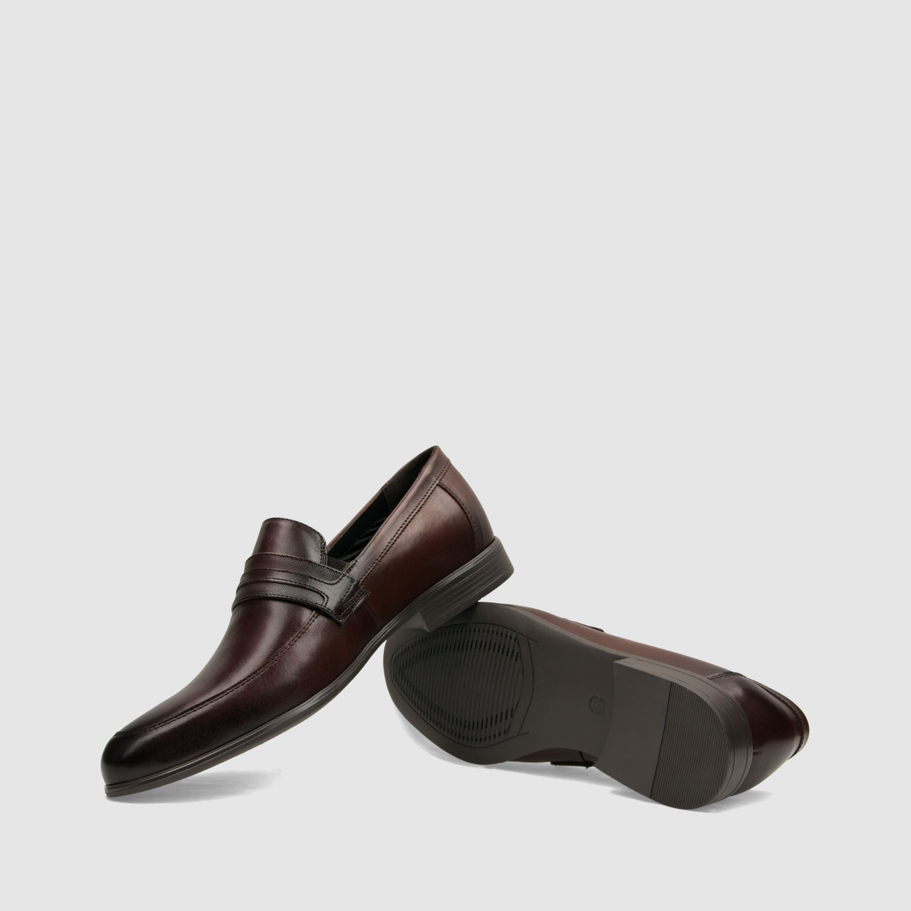 Półbut wizytowy TAPI B - 7680 ciemno brązowa licowa skóra - TAPI nero - Półbuty eleganckie wzuwane - Brązowy - 7