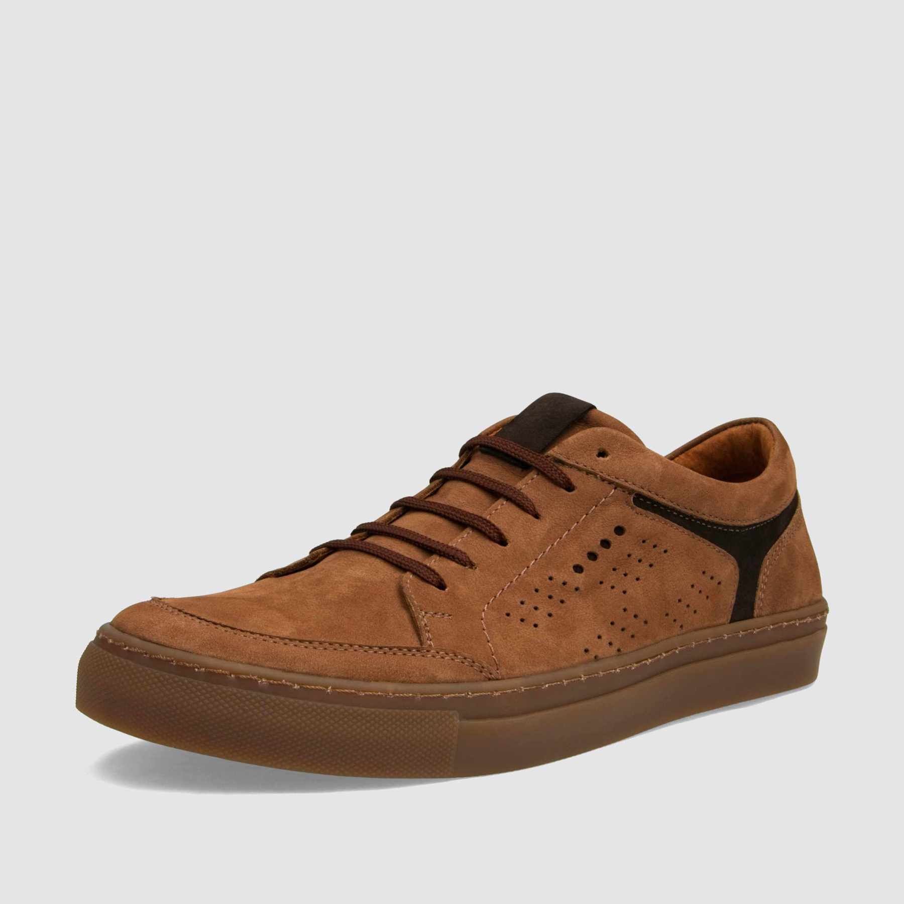 Trampki TAPI A - 7629 brązowa nubukowa skóra - TAPI nero - Sneakersy i sportowe - Brąz - 1