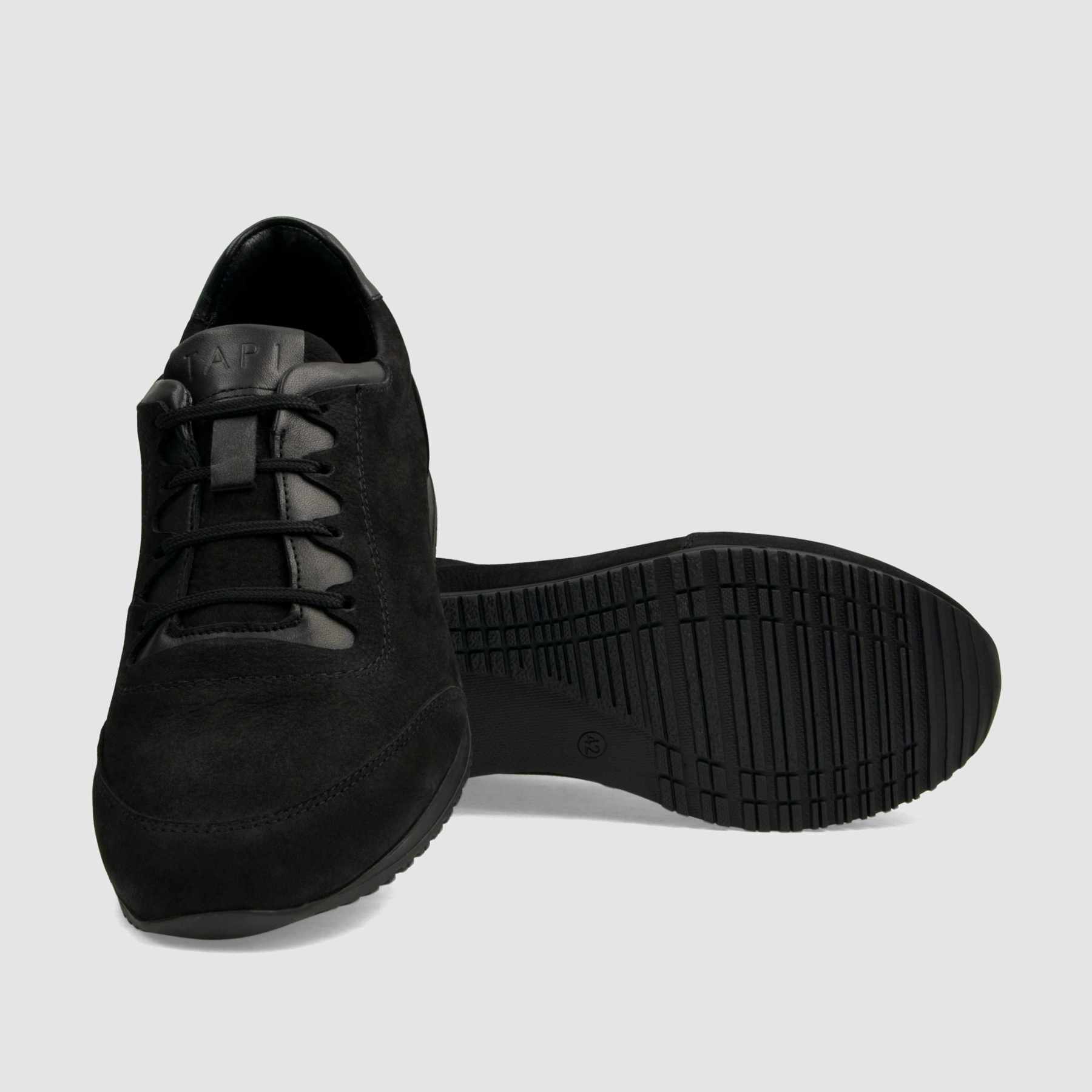 Trampki TAPI A - 7635 czarna nubukowa skóra - TAPI nero - Sneakersy i sportowe - Czarny - 4