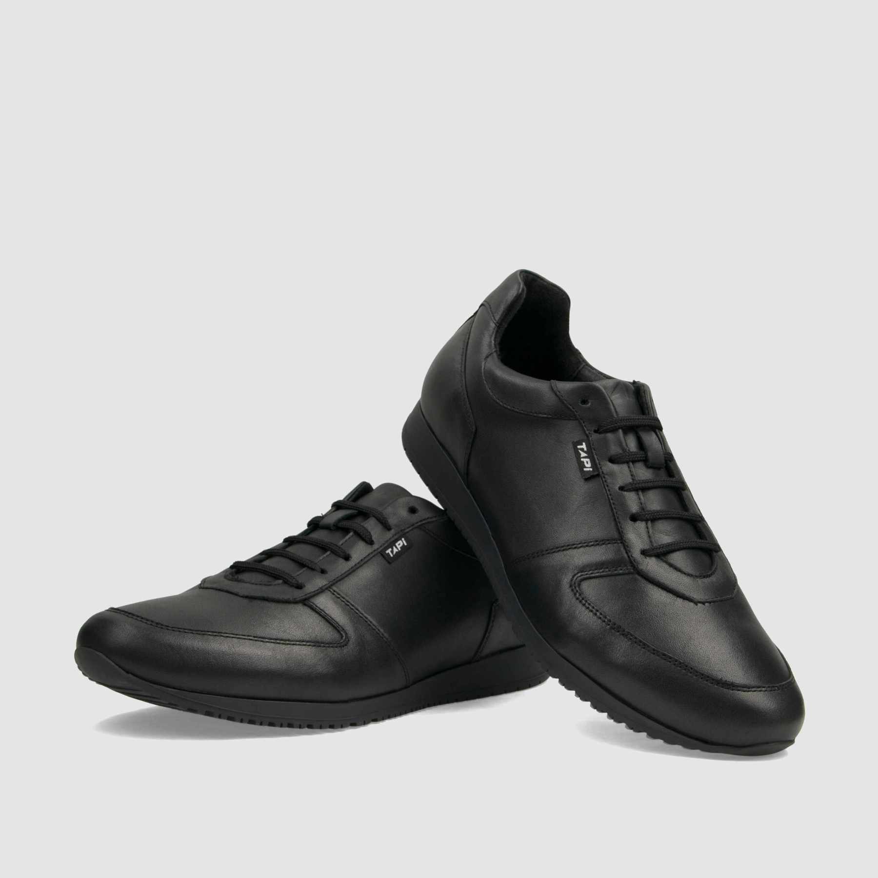 Trampki TAPI C - 7327 czarna licowa skóra - TAPI nero - Sneakersy i sportowe - Czarny - 3