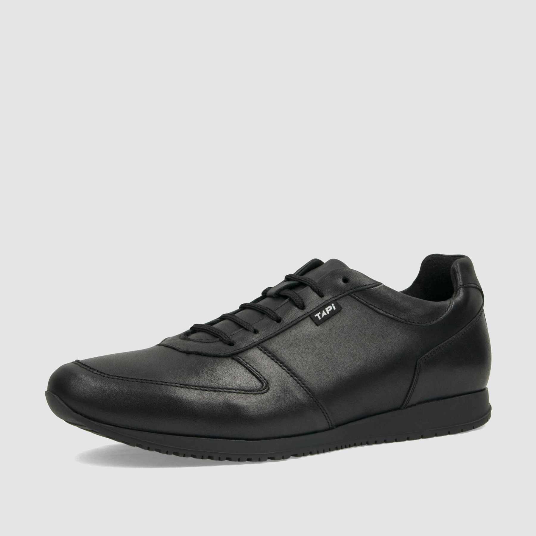 Trampki TAPI C - 7327 czarna licowa skóra - TAPI nero - Sneakersy i sportowe - Czarny - 1