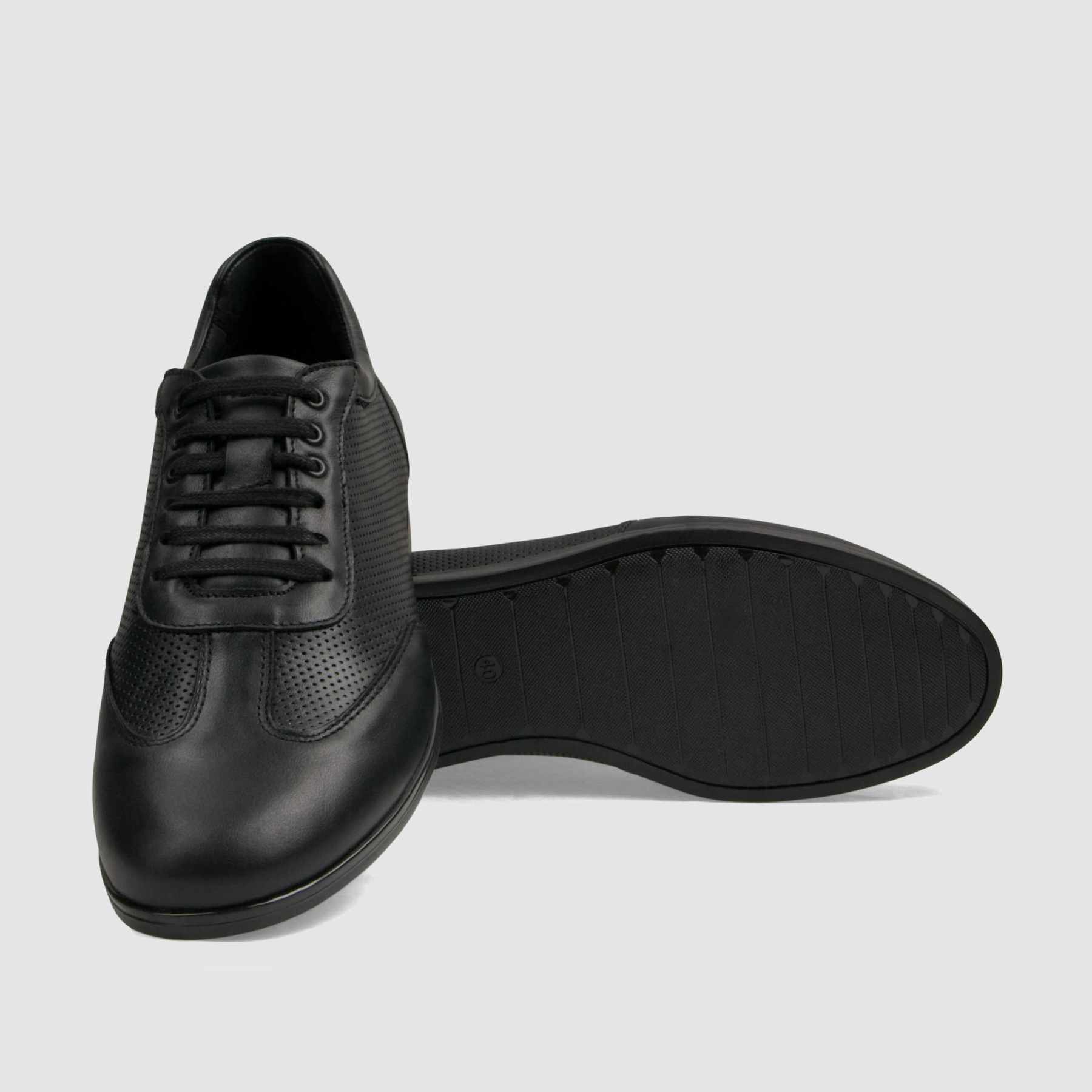 Trampki TAPI C - 7636 czarna licowa skóra z tłoczeniem - TAPI nero - Sneakersy i sportowe - Czarny - 4