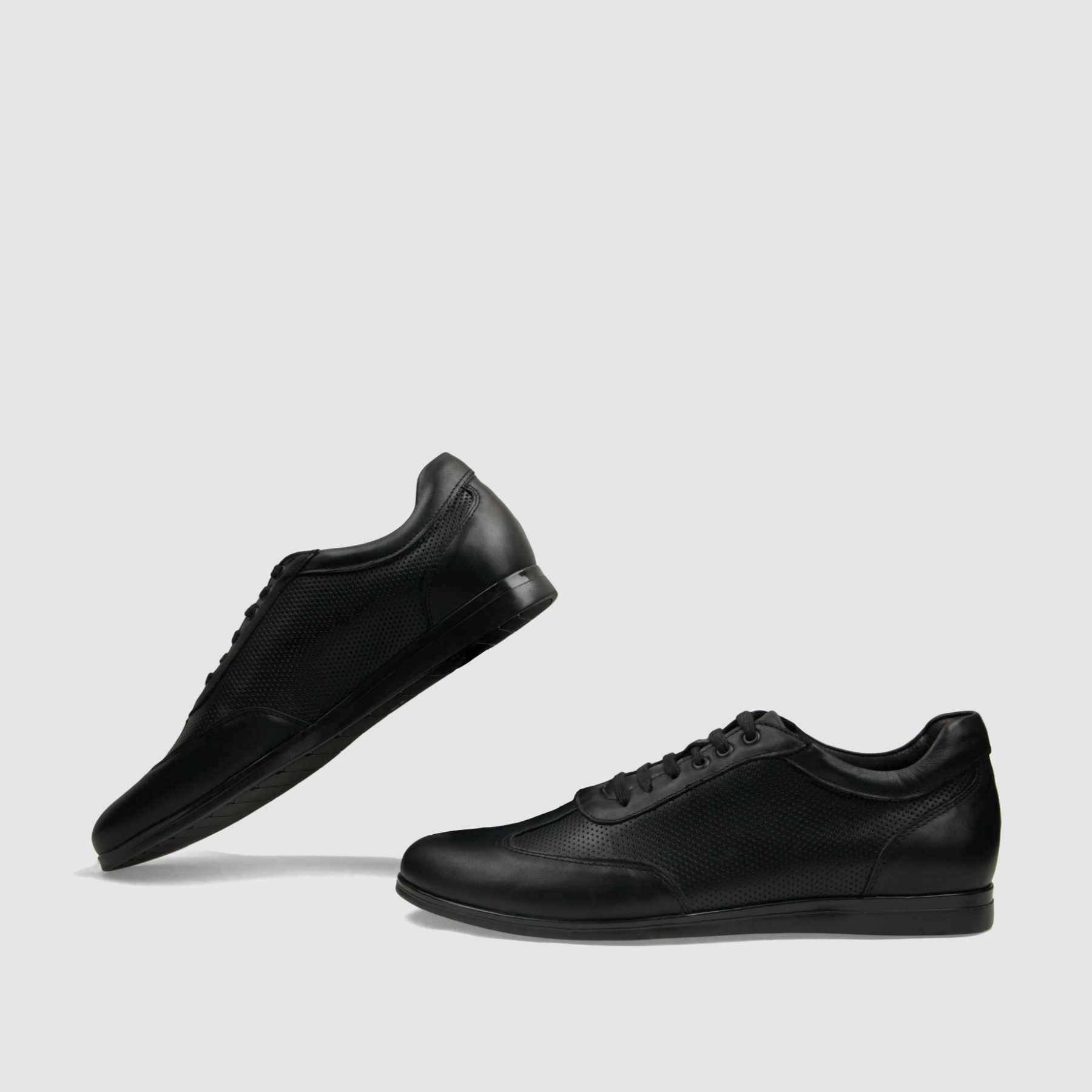 Trampki TAPI C - 7636 czarna licowa skóra z tłoczeniem - TAPI nero - Sneakersy i sportowe - Czarny - 6