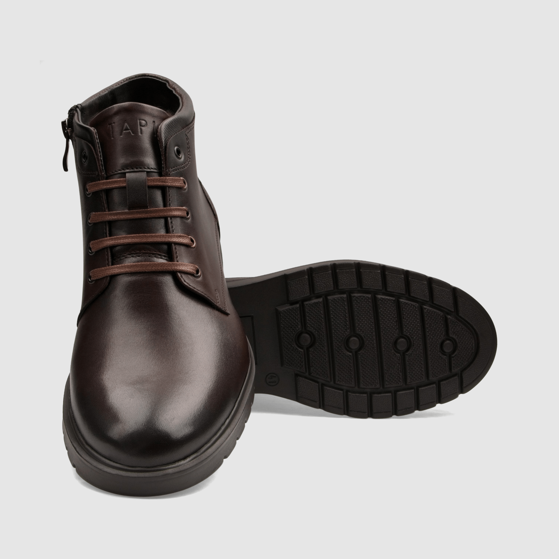 Trzewik casual TAPI O - 2483 ciemna brązowa licowa skóra - TAPI nero - Trzewiki sznurowane casual - Brązowy - 4