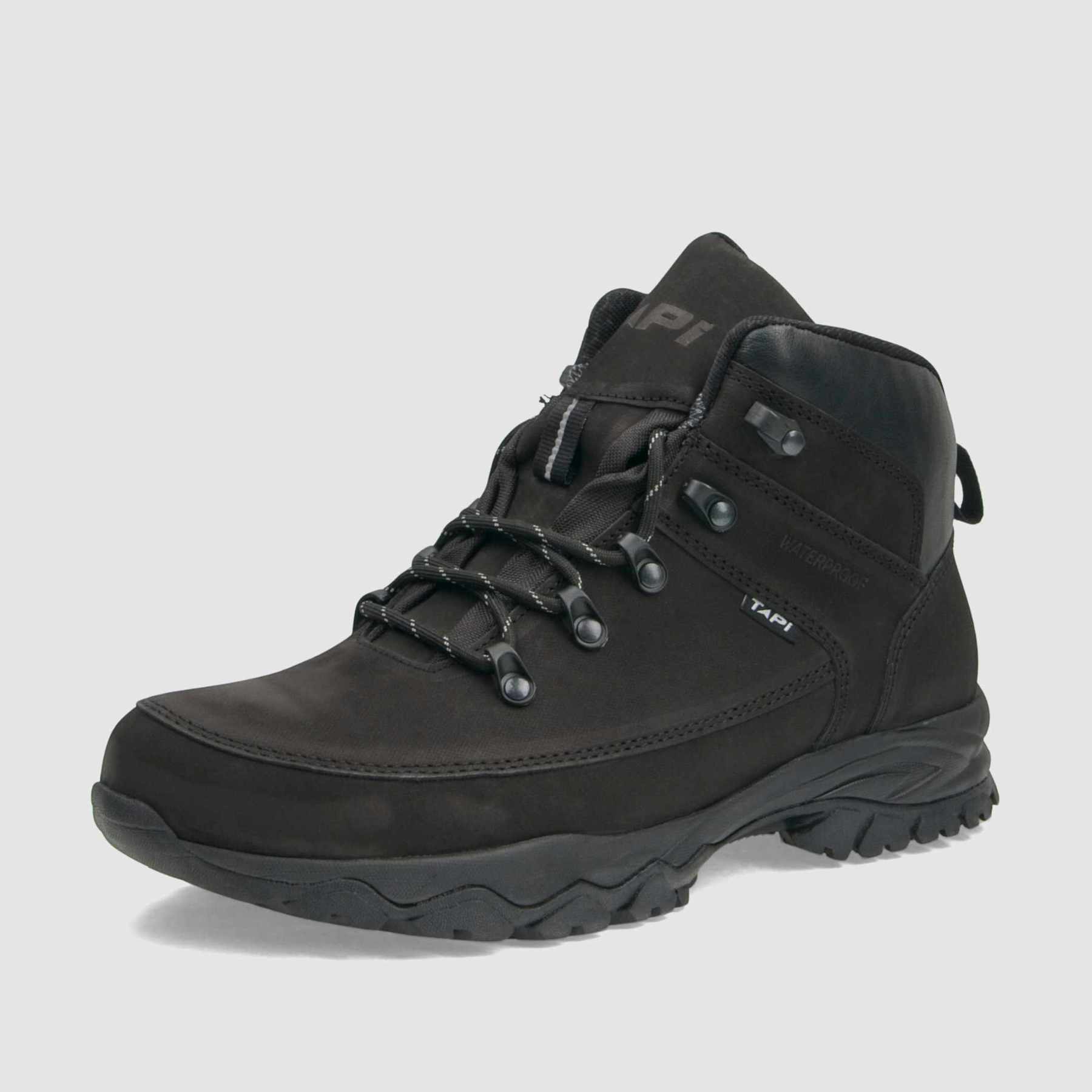Trzewik trekkingowy TAPI A - 9200 czarna skóra nubukowa - TAPI nero - Trzewiki trekkingowe męskie - Czarny - 1