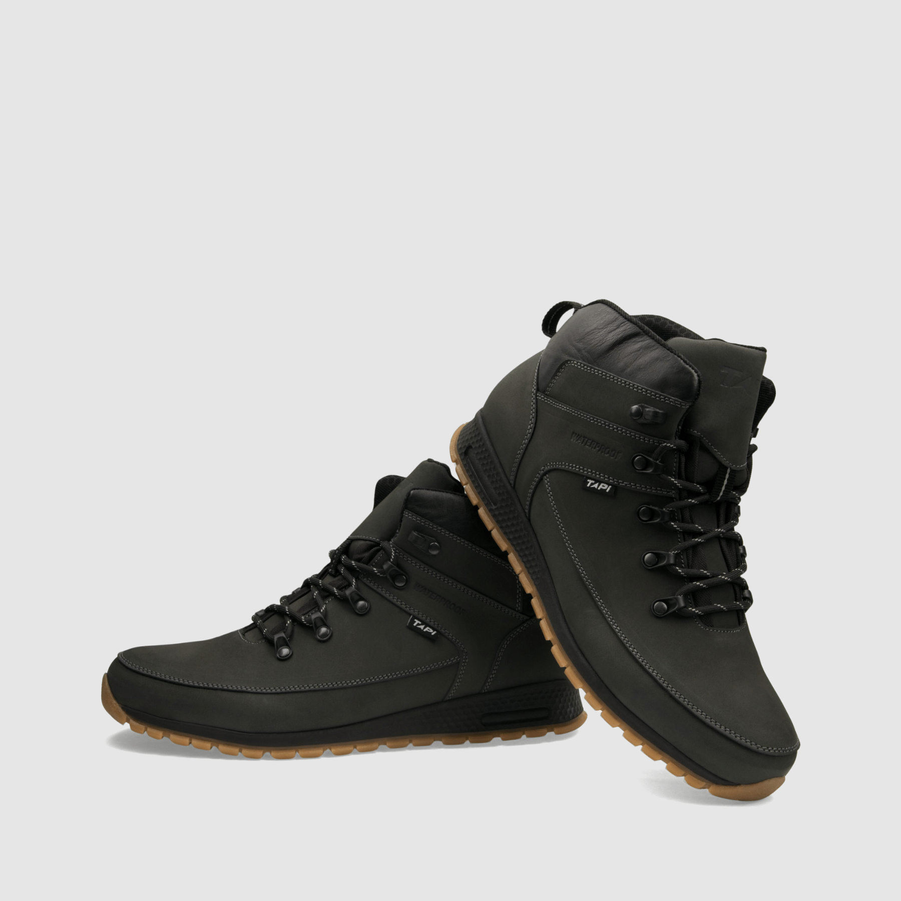 Trzewik trekkingowy TAPI B - 9200 szara nubukowa skóra - TAPI nero - Trzewiki trekkingowe męskie - Szary - 3