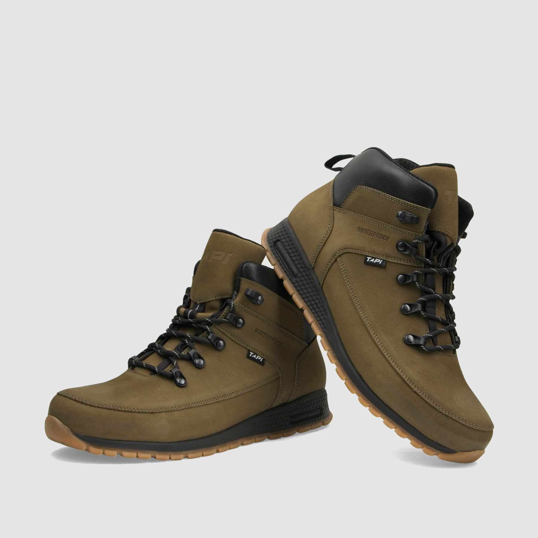 Trzewik trekkingowy TAPI H - 9200 jasno zielona skóra nubukowa - TAPI nero - Trzewiki trekkingowe męskie - Zielony - 3