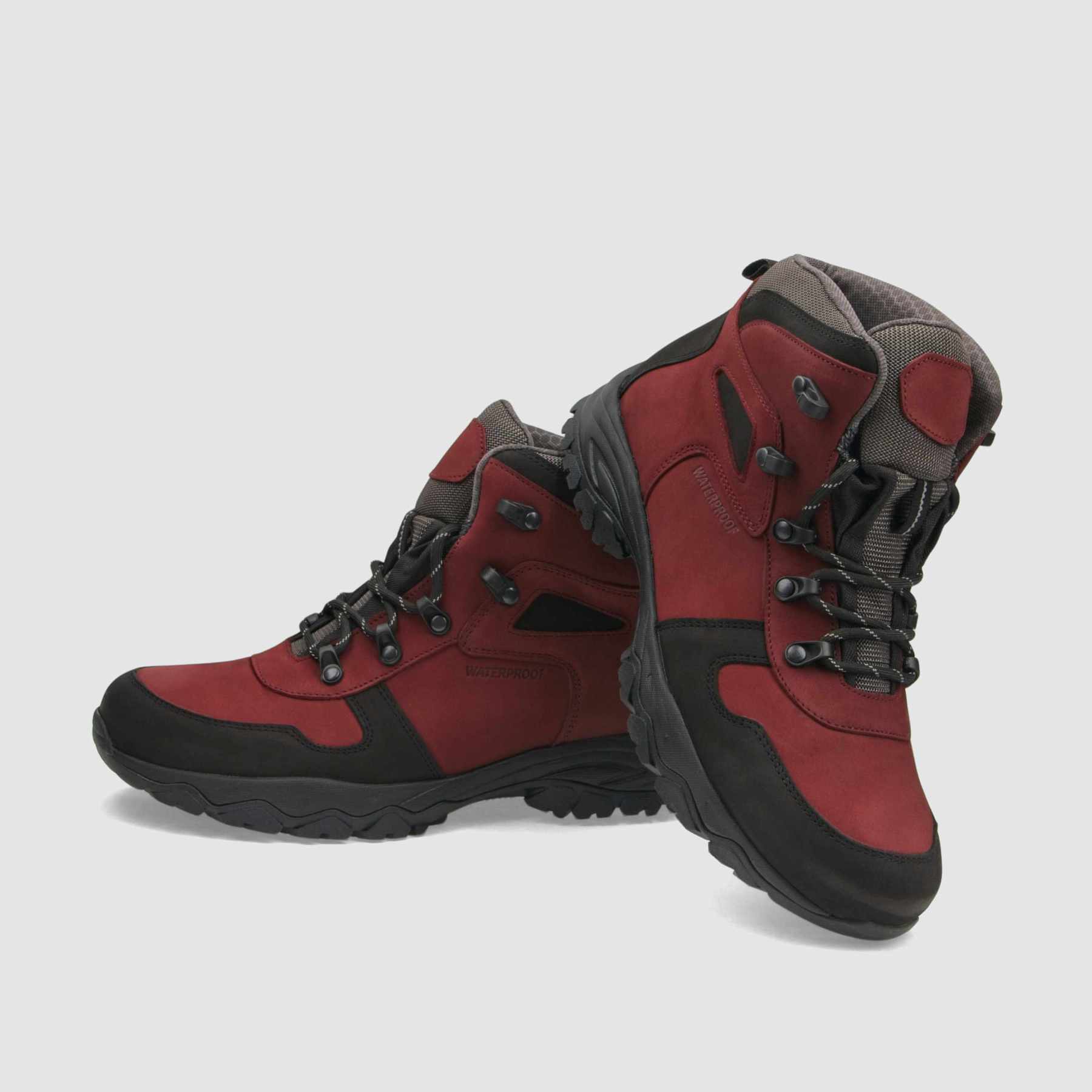 Trzewik trekkingowy TAPI L - 9153 czerwona skóra nubukowa - TAPI nero - Trzewiki trekkingowe damskie - Czerwony - 3
