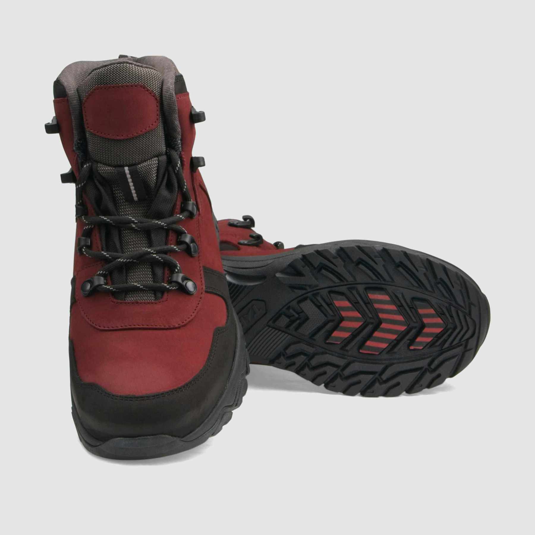 Trzewik trekkingowy TAPI L - 9153 czerwona skóra nubukowa - TAPI nero - Trzewiki trekkingowe damskie - Czerwony - 4